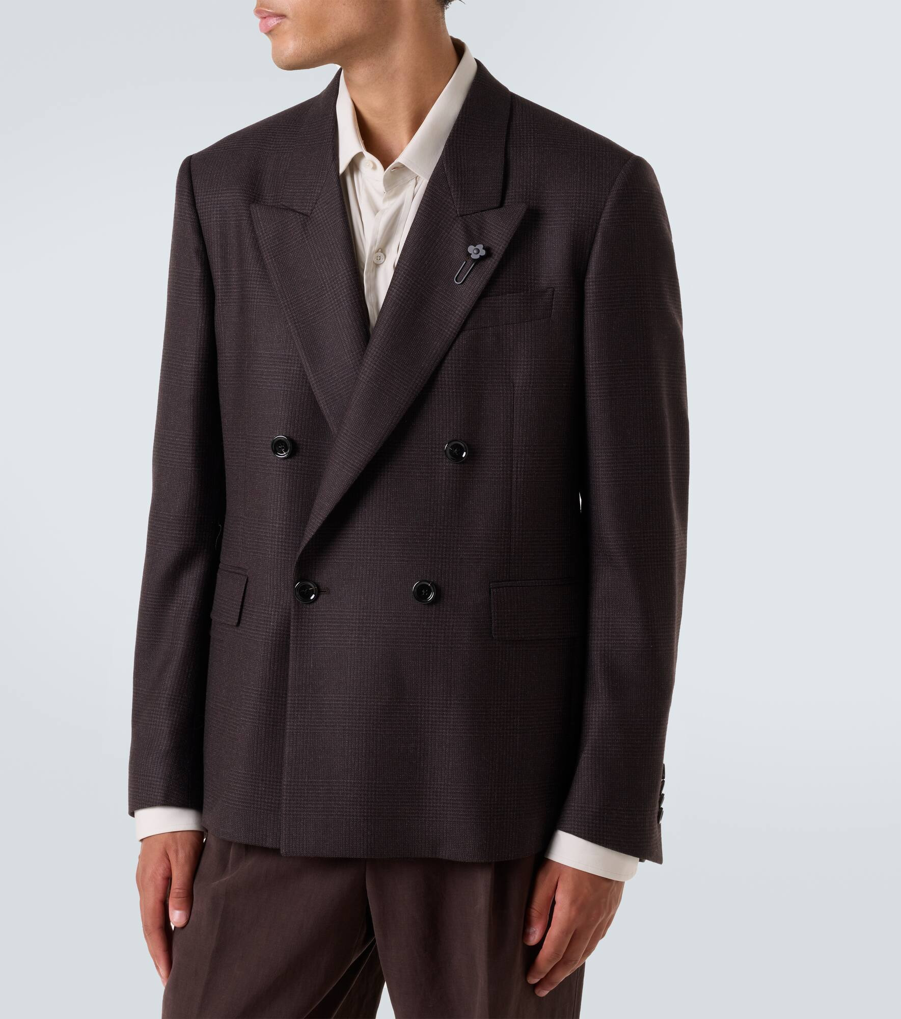 Double-breasted wool blazer - 3