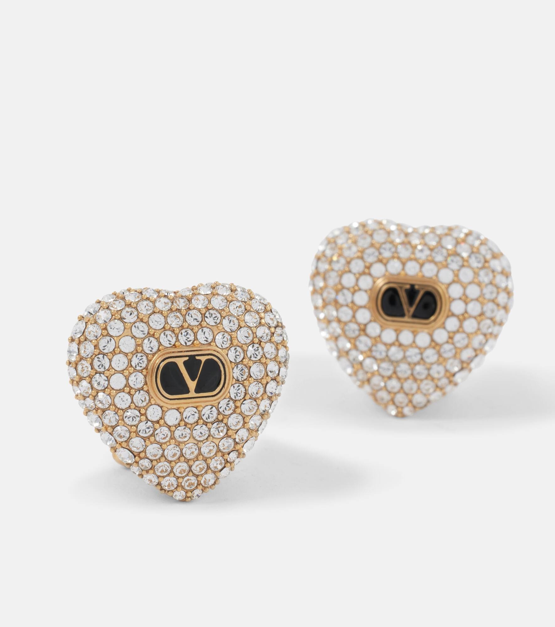 Cuore XS embellished stud earrings - 4