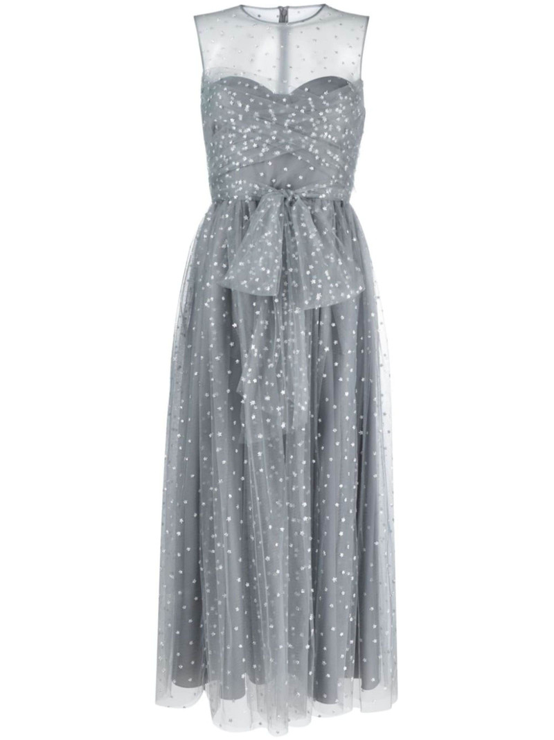 glitter-detail sleeveless midi dress 1