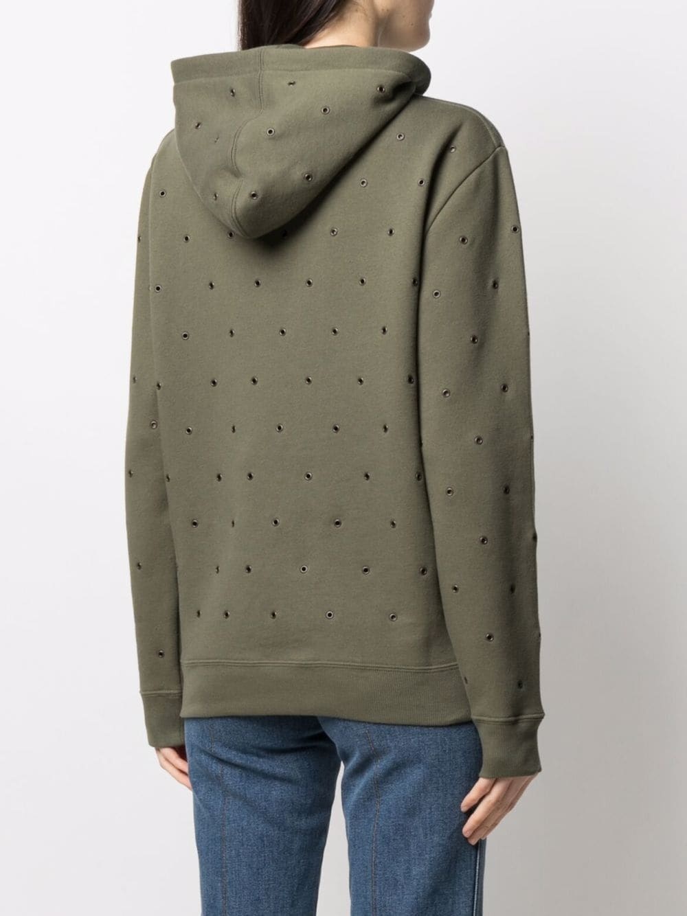 eyelet-embellished hoodie - 4