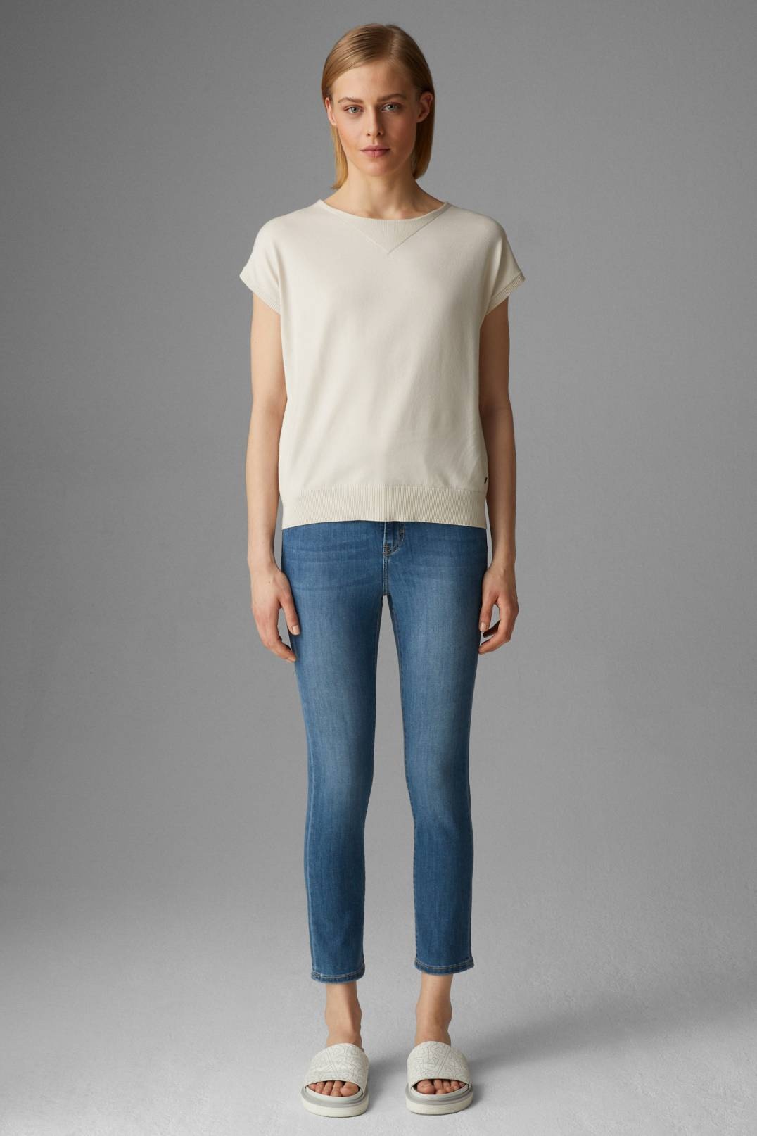 JULIE 7/8 SLIM FIT JEANS IN DENIM BLUE - 4