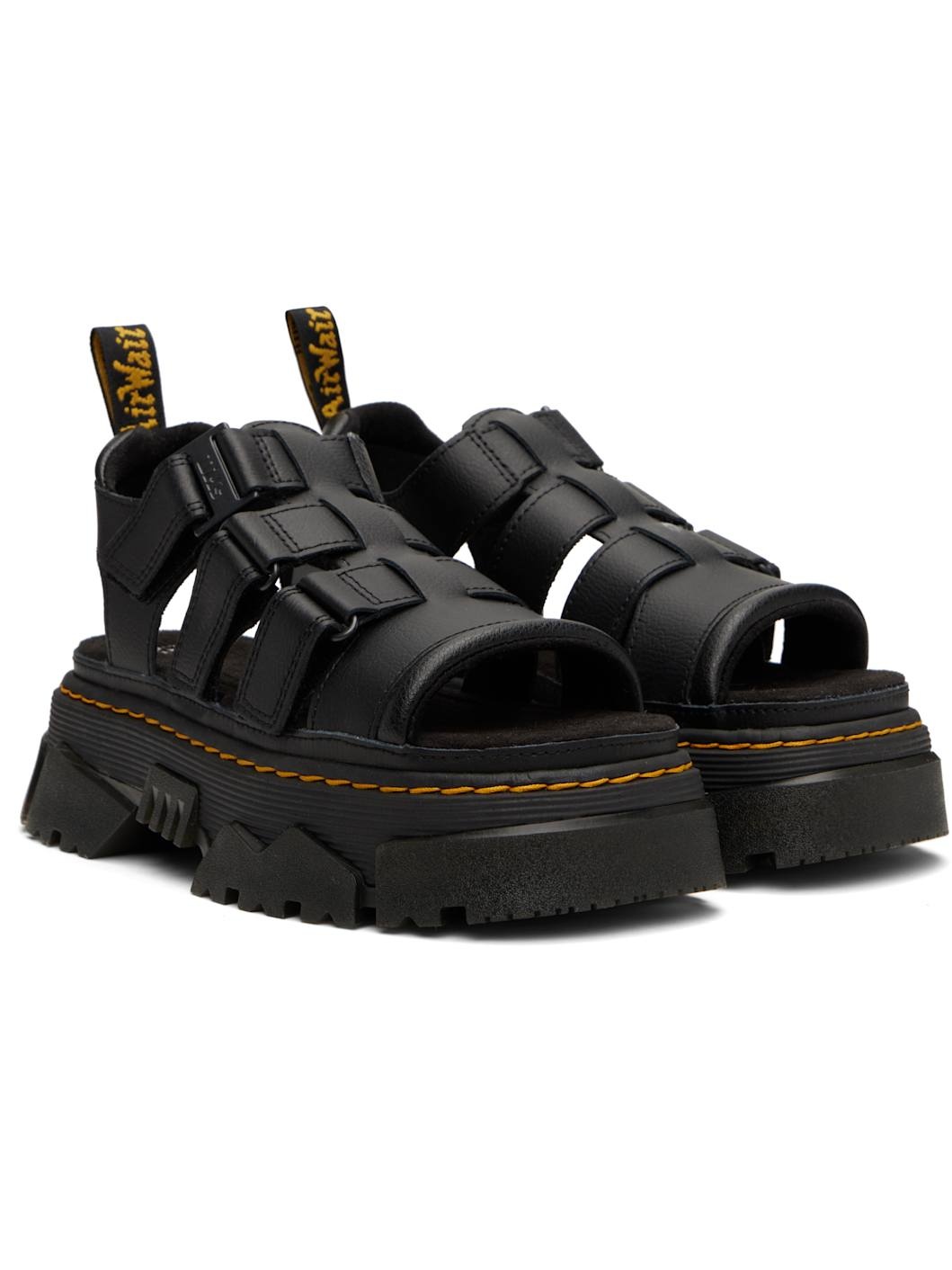 Black Mattison 3 Strap Sandals - 4