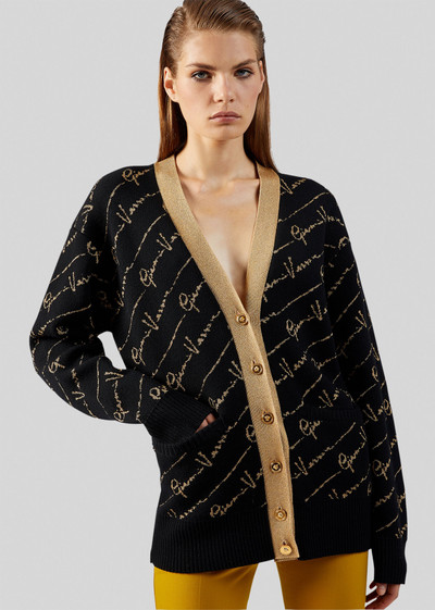 VERSACE GV Signature Jacquard Lamé Cardigan outlook