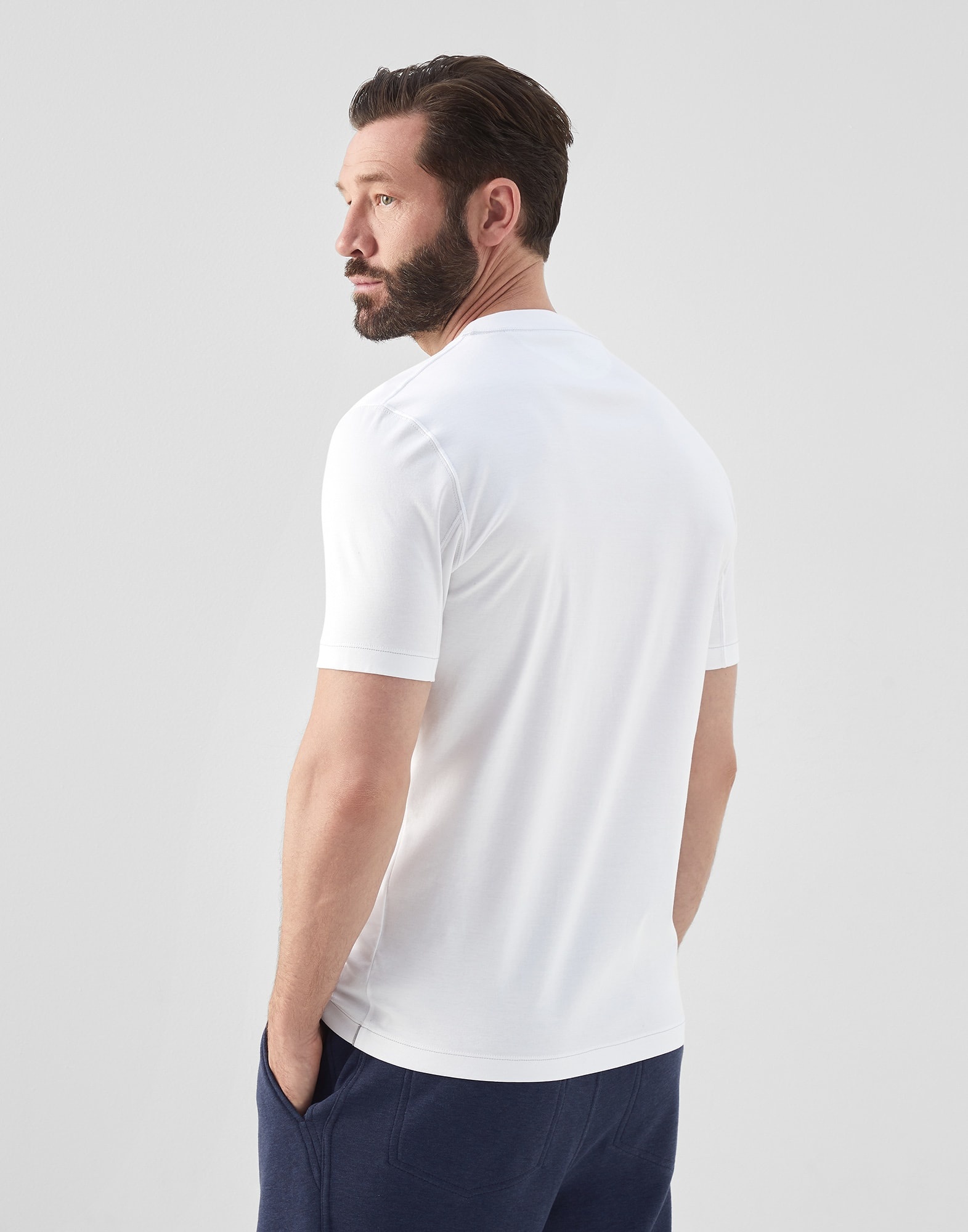Cotton jersey slim fit crew neck T-shirt with logo - 2