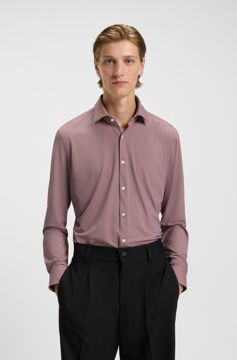 PRINTED SLIM-FIT SHIRT IN STRETCH JERSEY 2
