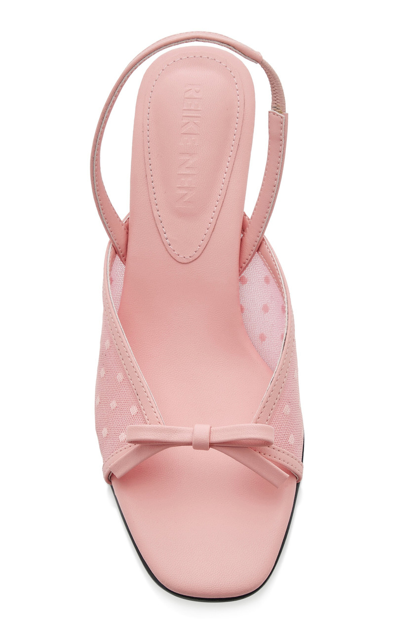 REIKE NEN Exclusive Riviera Nabi Polka-Dot Mesh Slingback Sandals pink outlook