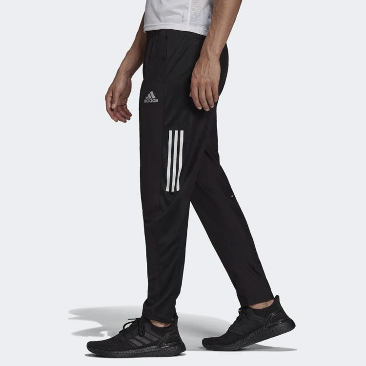 Men's adidas Logo Sports Running Long Pants/Trousers Black H13238 - 4