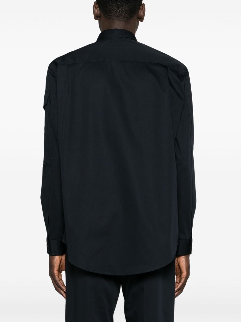 logo-trim cotton shirt - 4
