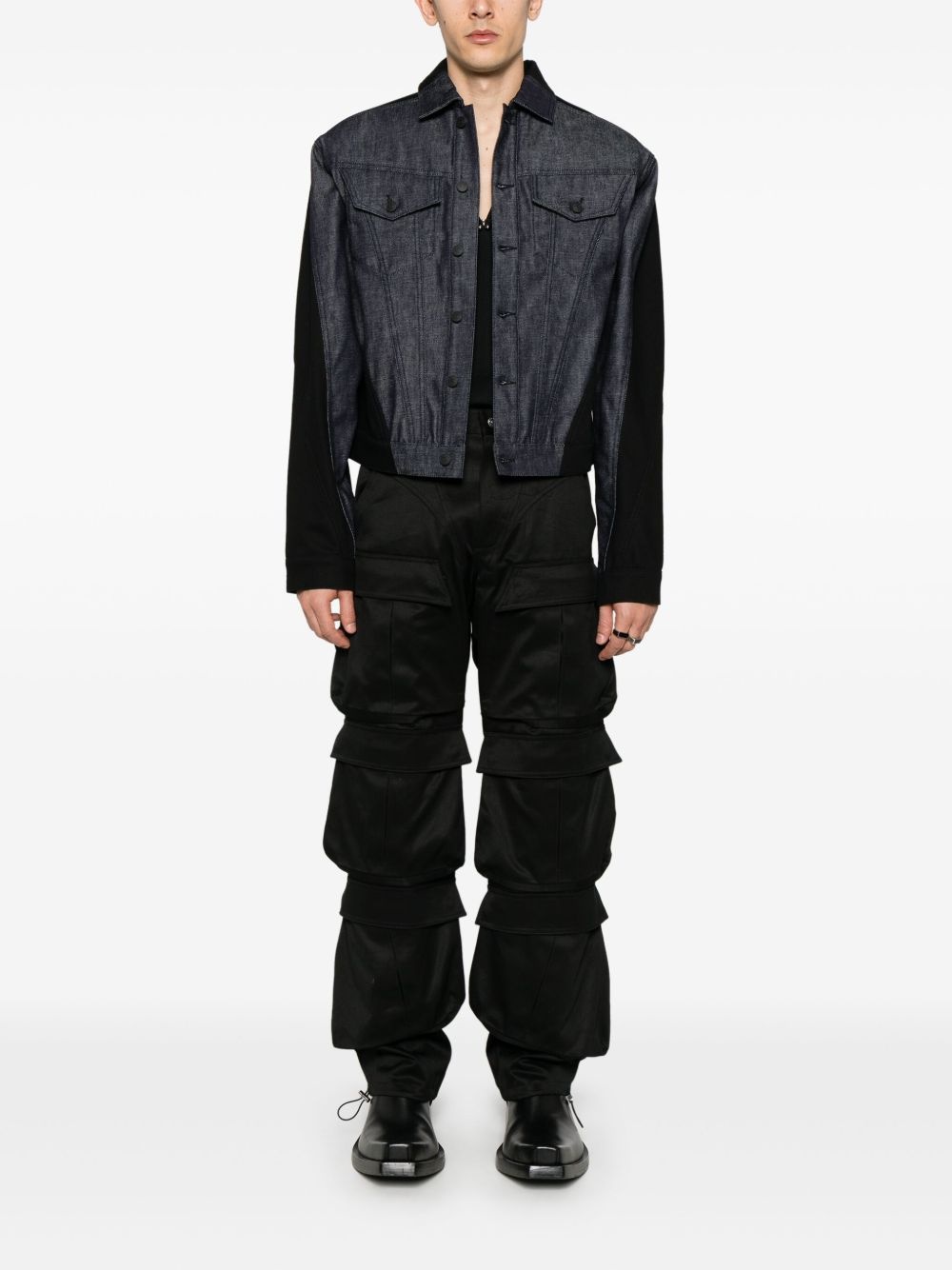 bi-color denim jacket - 2