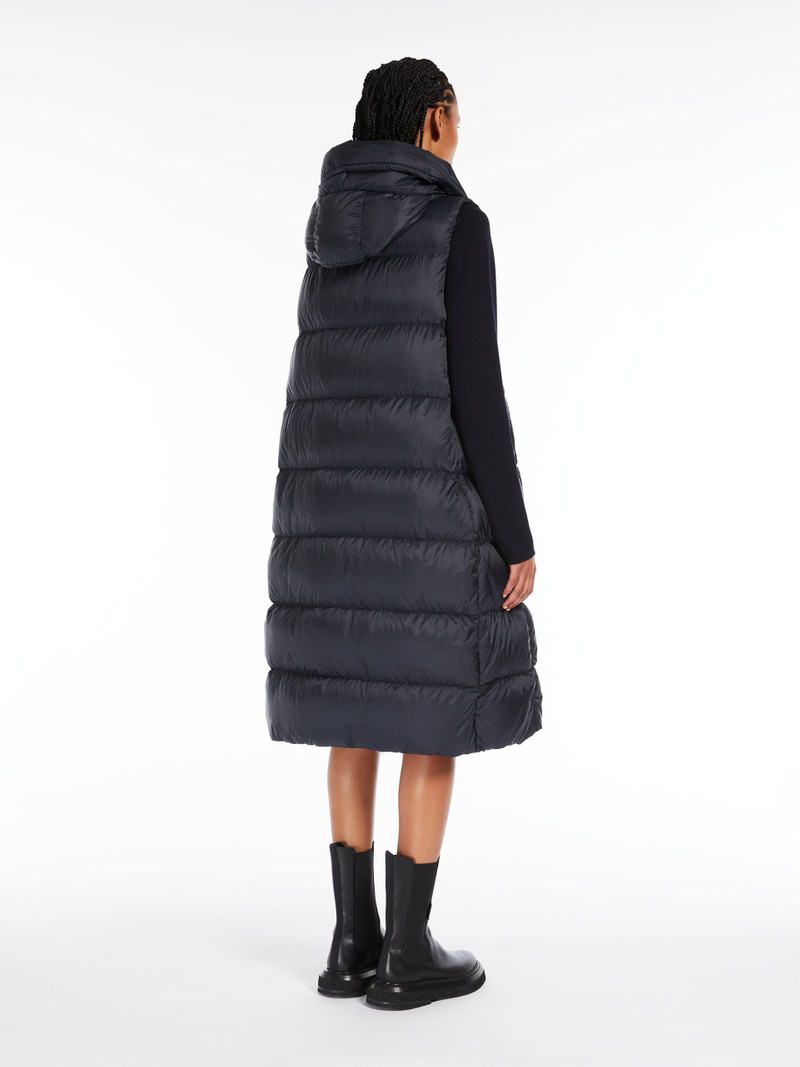 SEIVEST Long gilet in water-repellent canvas 4