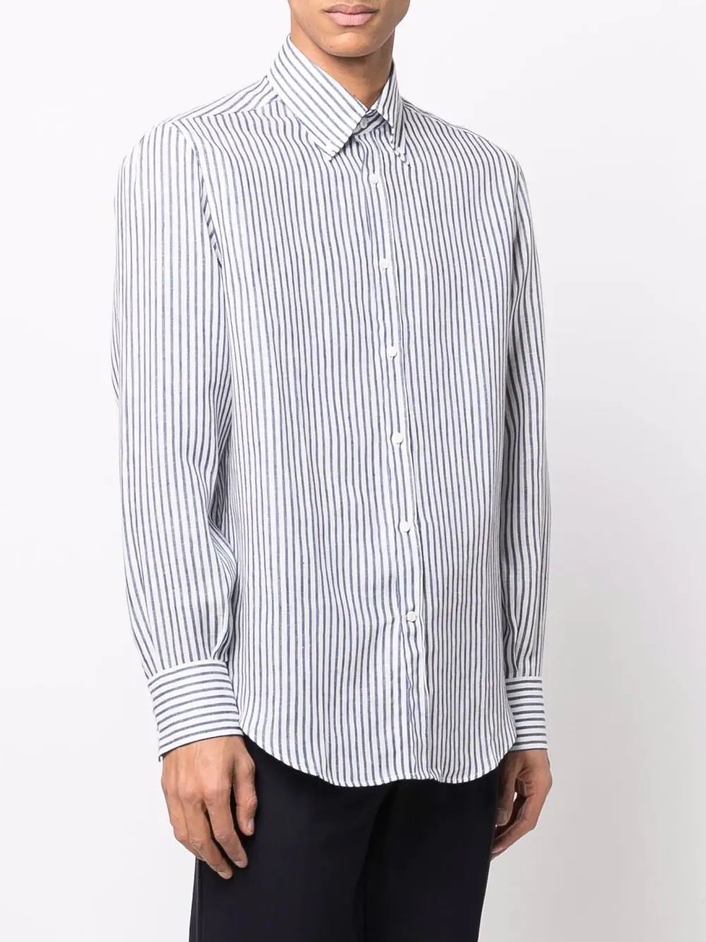 stripe-print long-sleeved shirt - 3