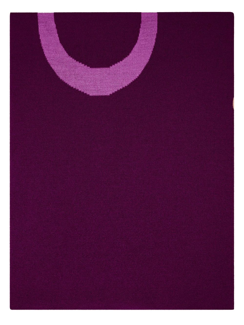 logo-detail wool scarf - 3