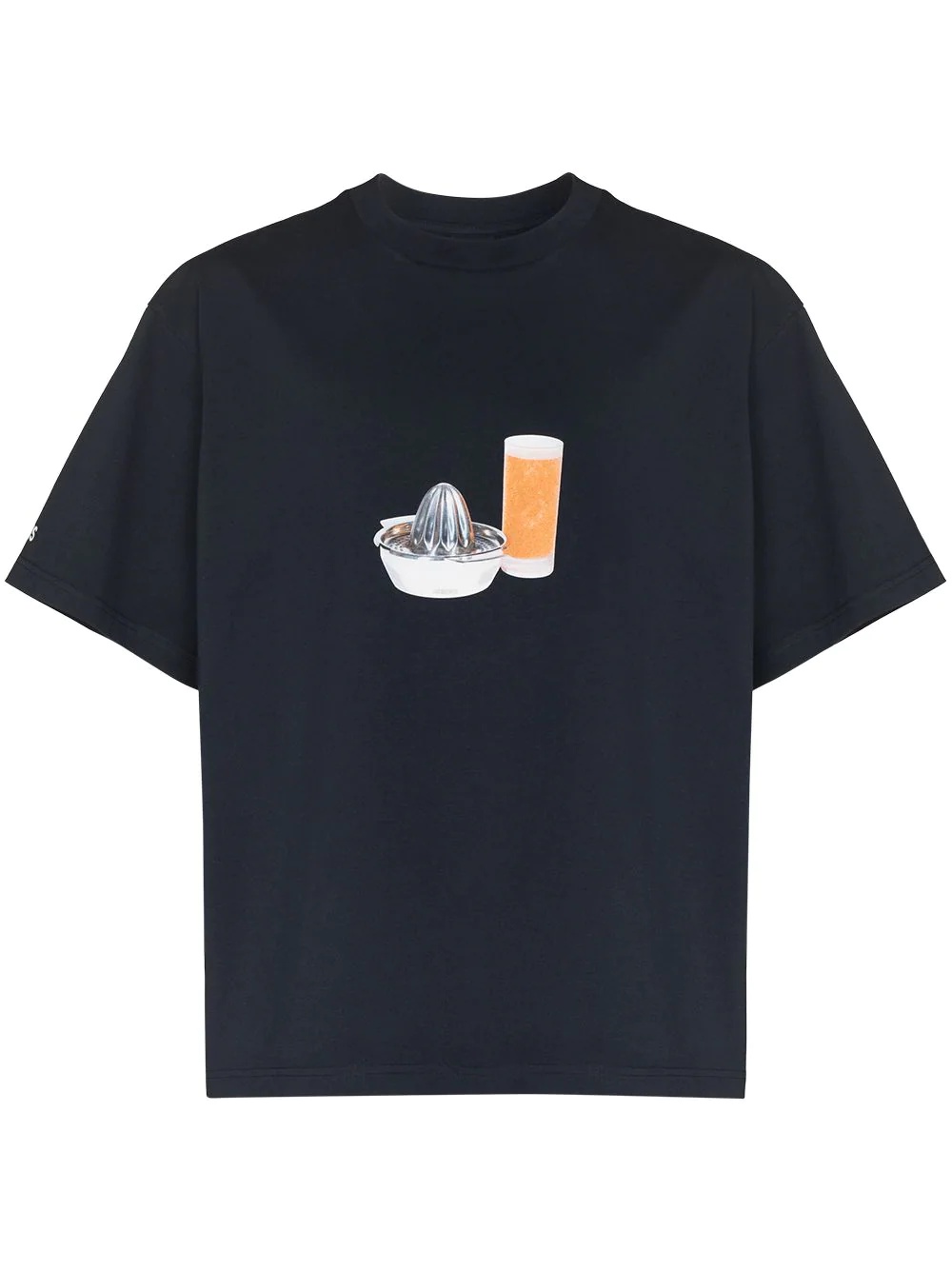 orange juice-print T-shirt - 1