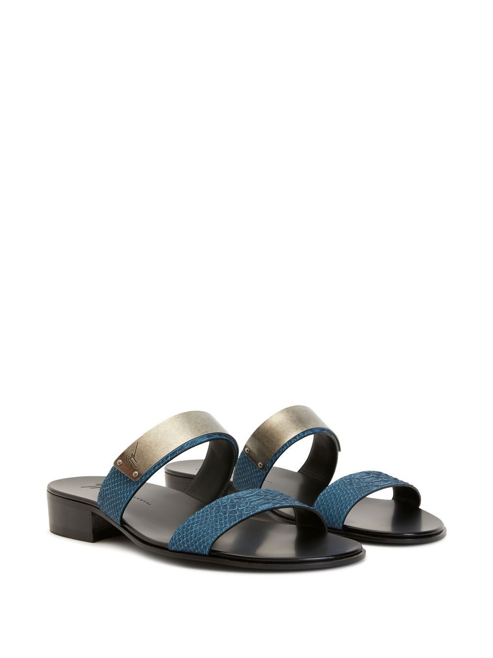 metal-plaque snakeskin-effect sandals - 2