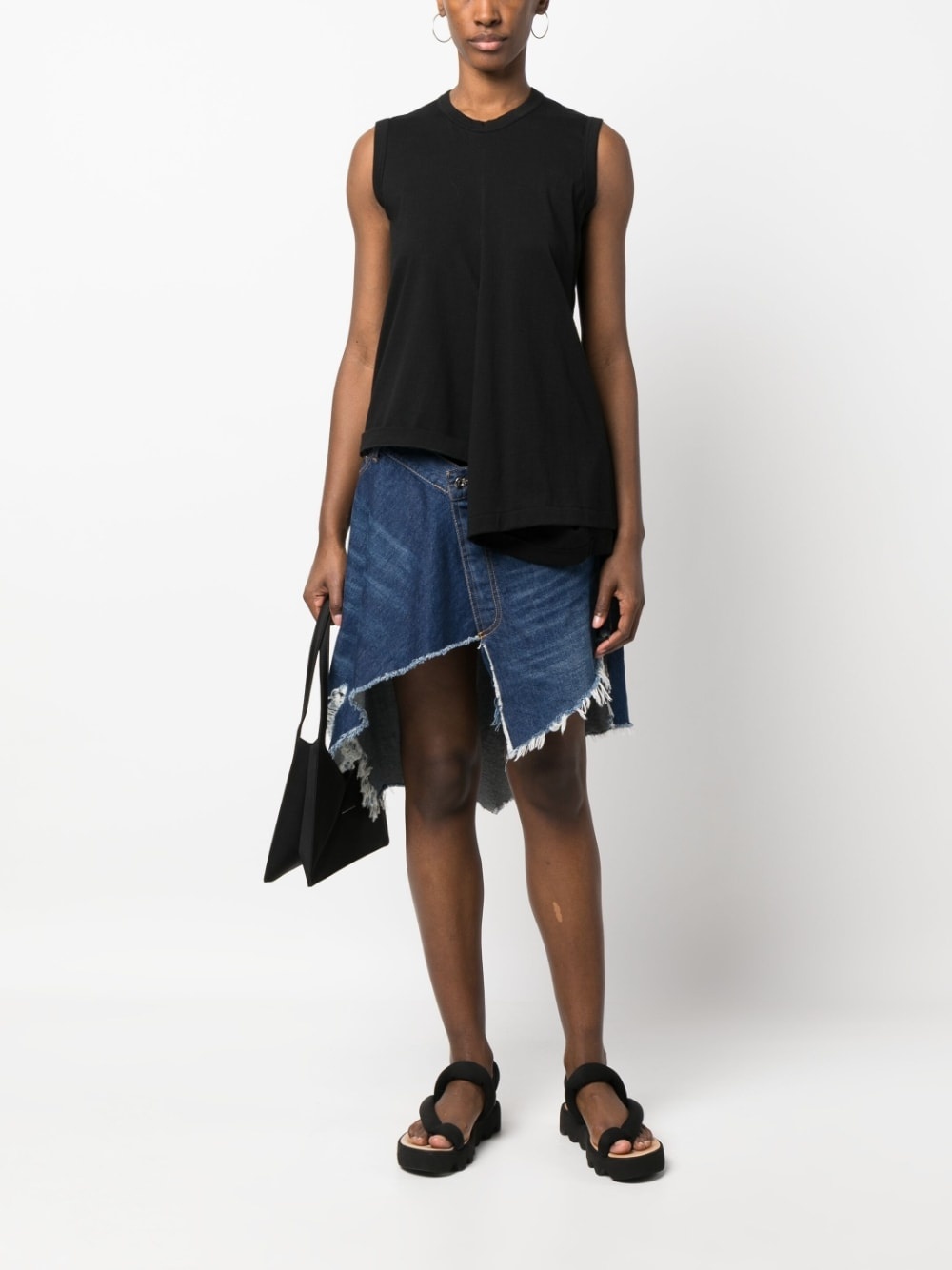 asymmetric-panel tank top - 2