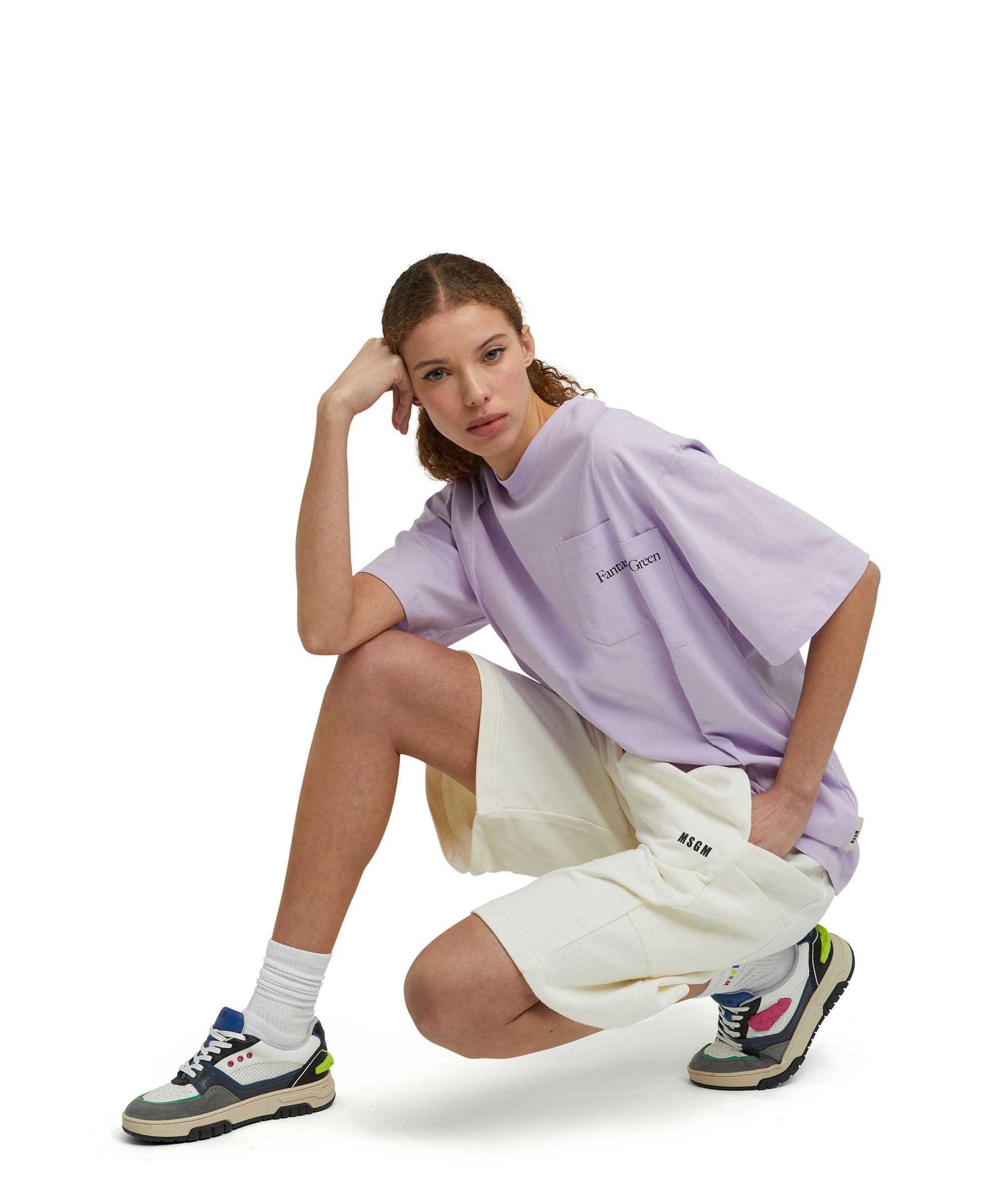 Organic cotton crewneck t-shirt from the MSGM Fantastic Green Capsule - 9