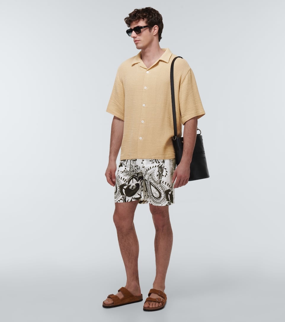 Printed cotton and linen shorts - 2