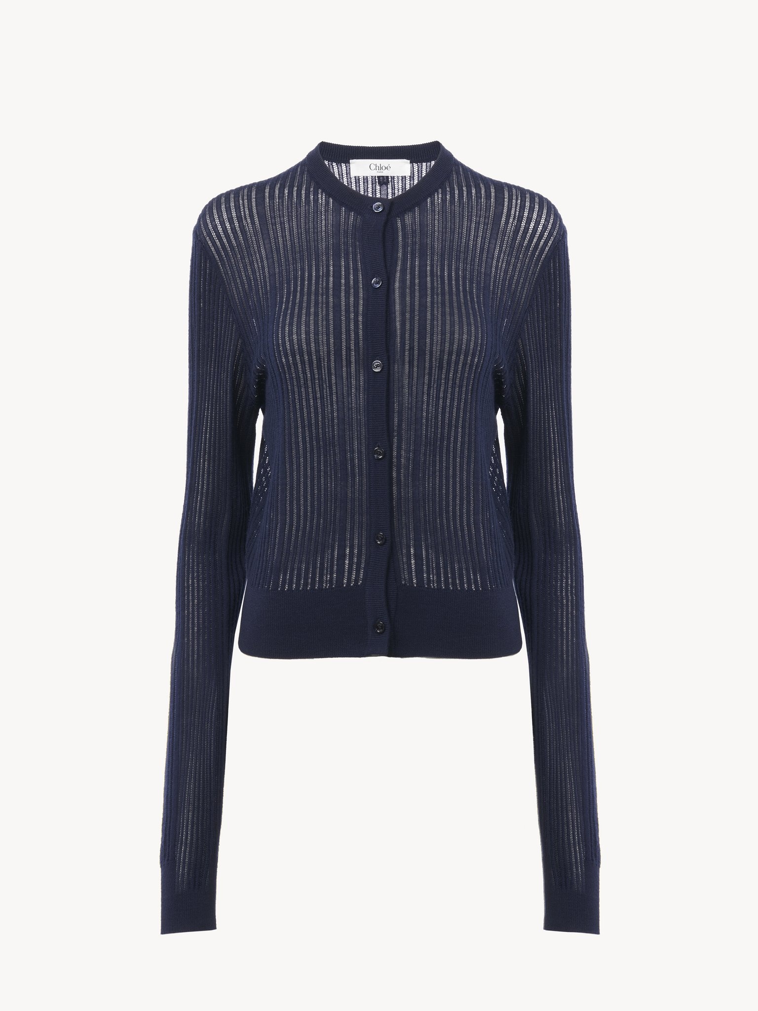 FITTED CARDIGAN IN WOOL KNIT - 2