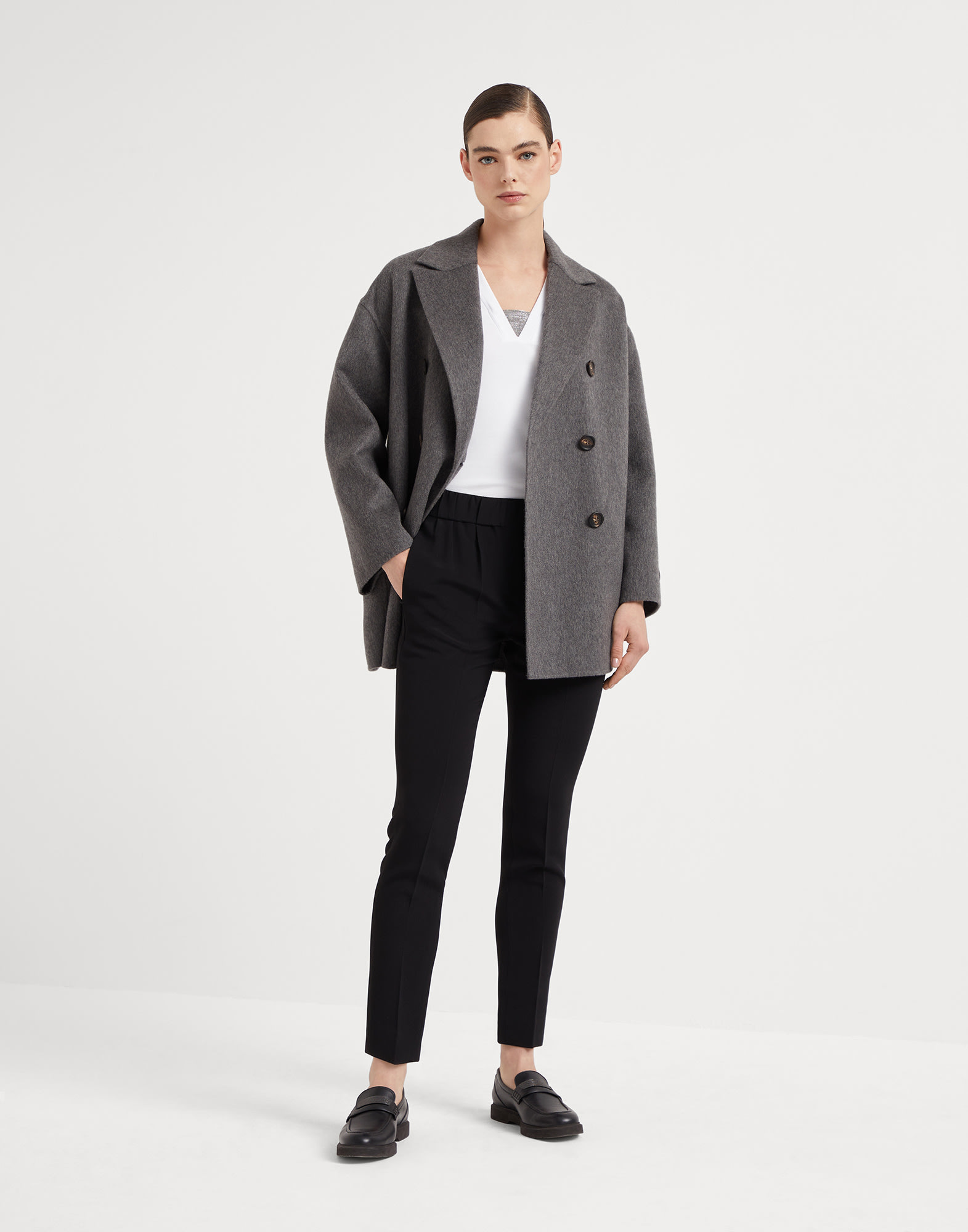 Silk and acetate crêpe cady tailored jogger trousers - 4