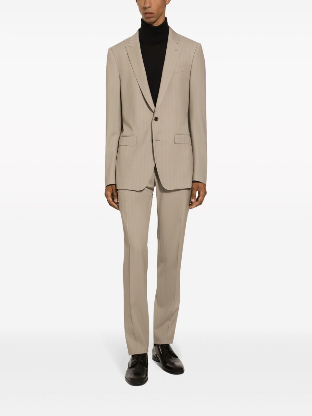 tonal-striped two-piece suit - 2