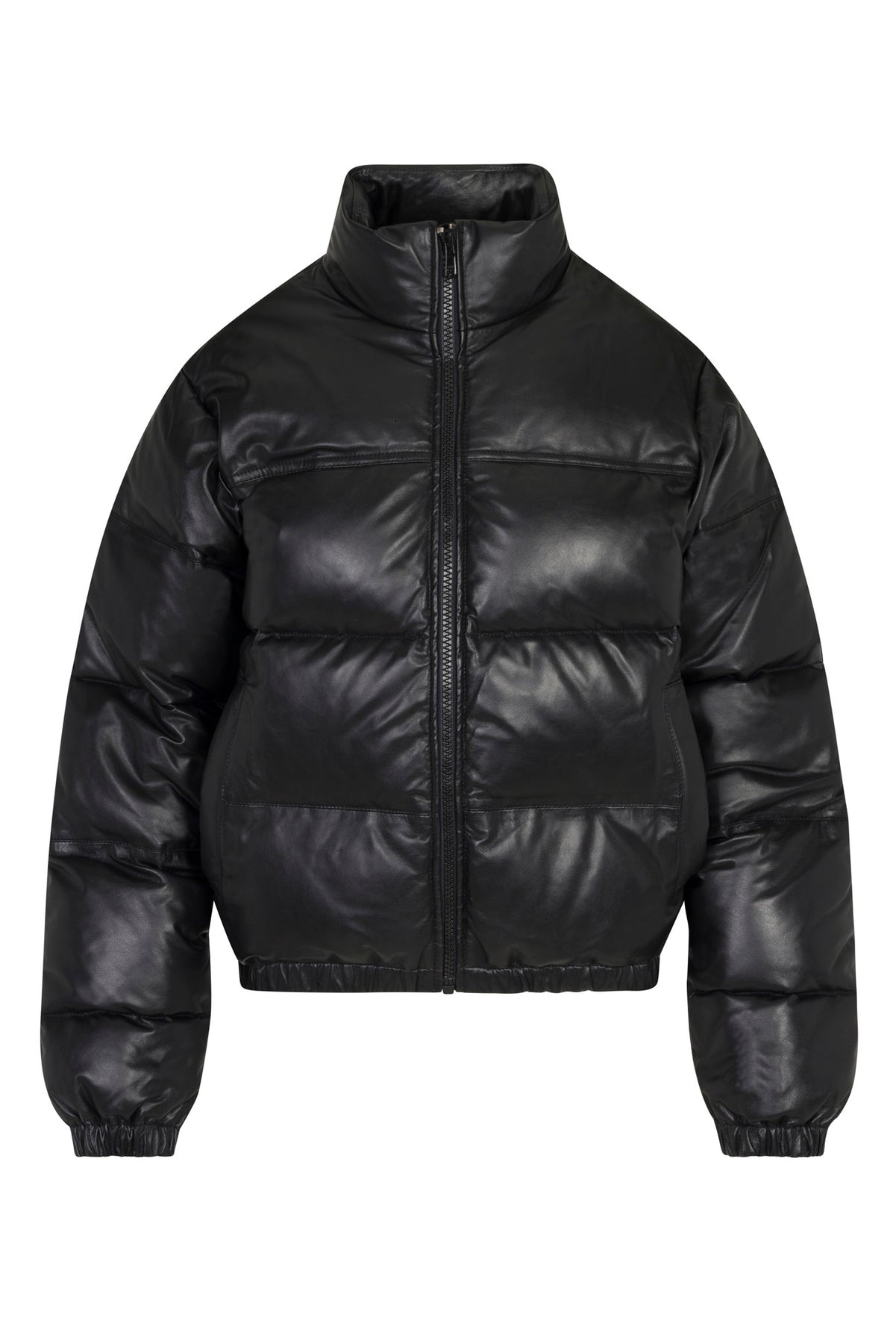 BLACK LEATHER PUFFER - 9