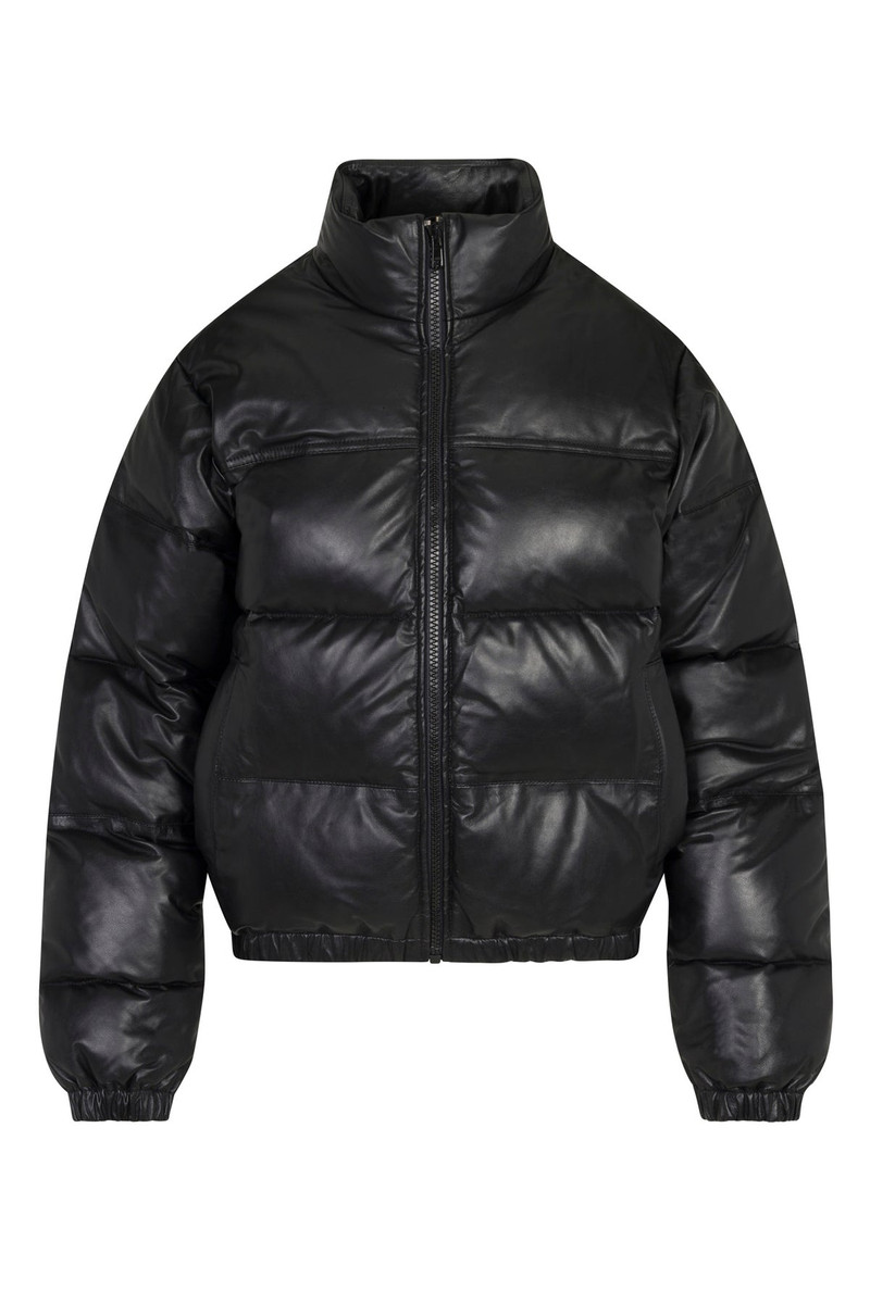 BLACK LEATHER PUFFER 9