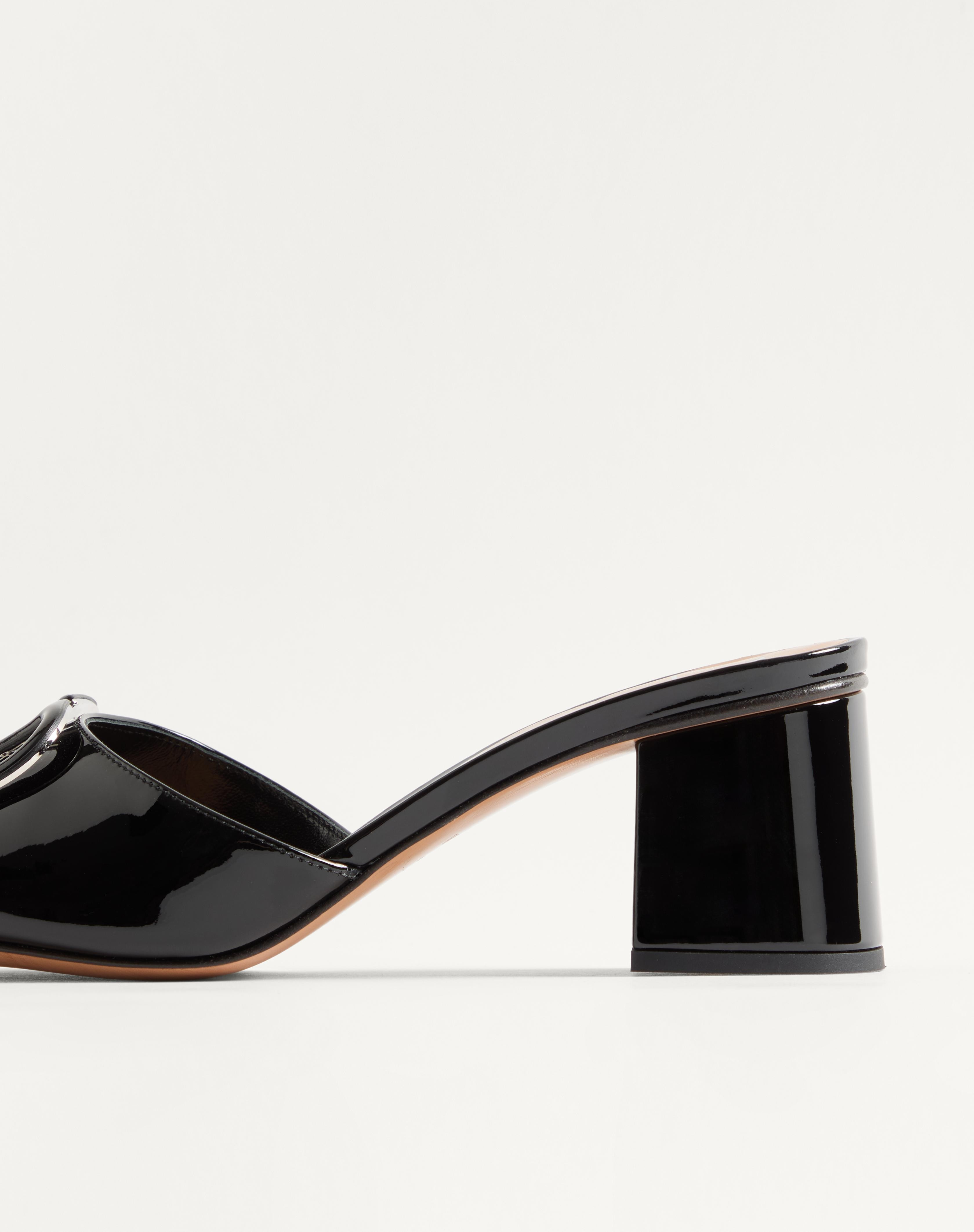 VLOGO SIGNATURE PATENT LEATHER SLIDE SANDAL 60MM - 7