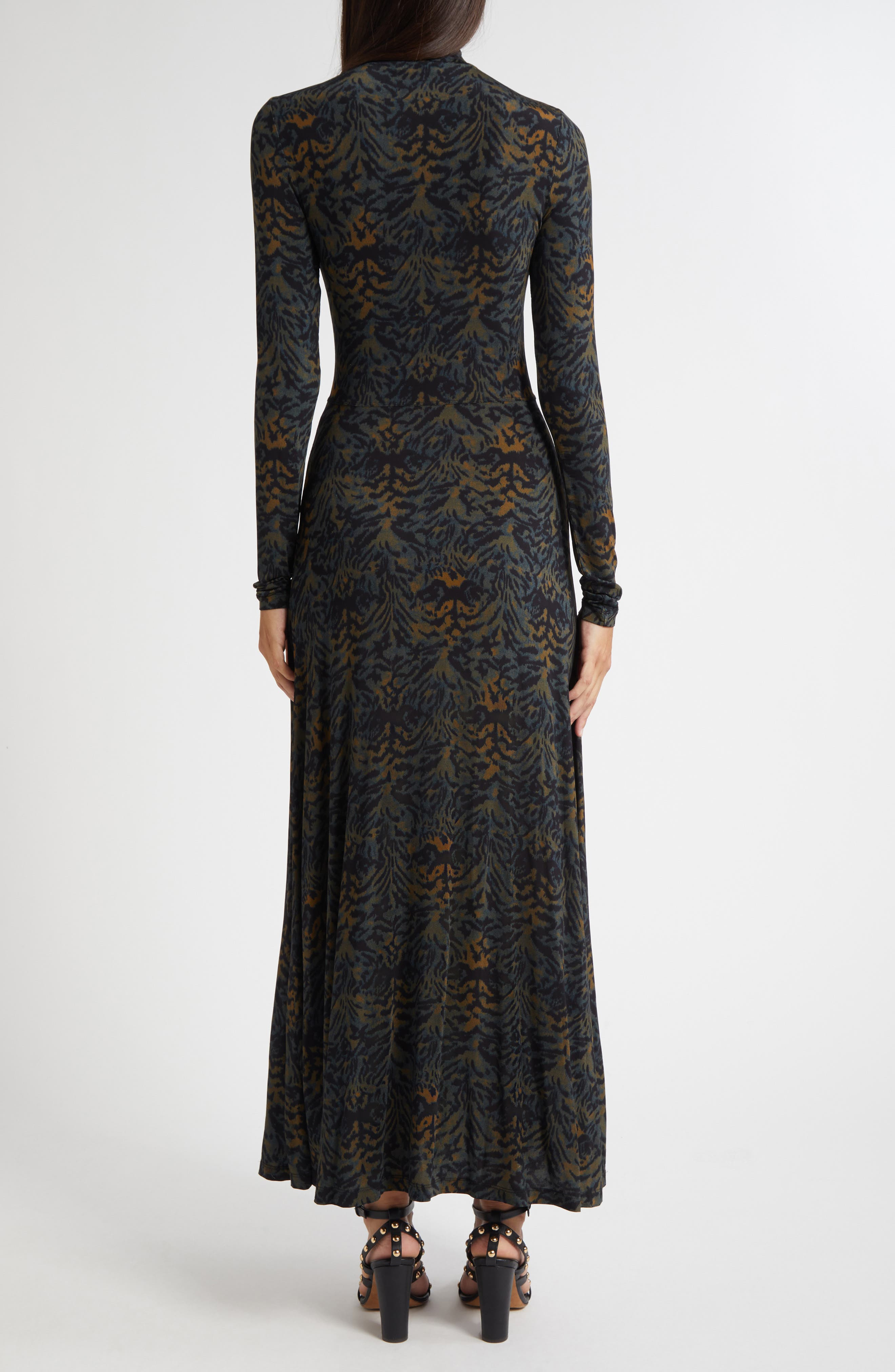 Ulla Johnson Koa Allover Print Long Sleeve Jersey Dress in Night Lily at Nordstrom - 2