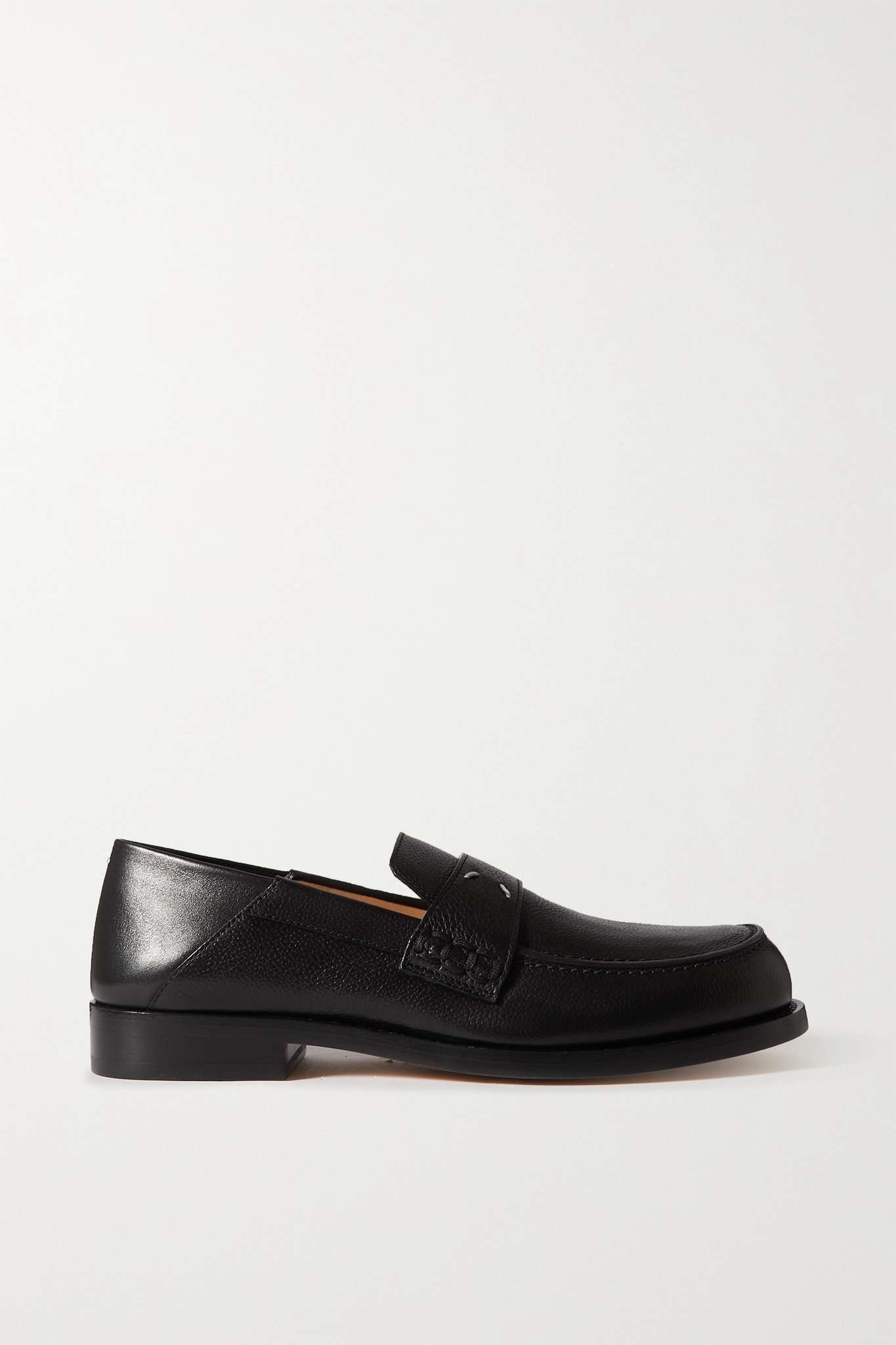 Textured-leather collapsible-heel loafers - 1