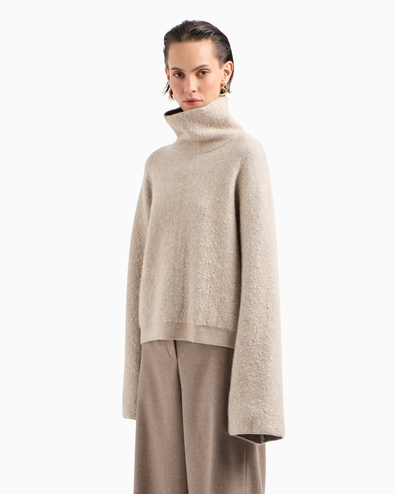 Viscose, cashmere and silk mock-neck jumper - 4