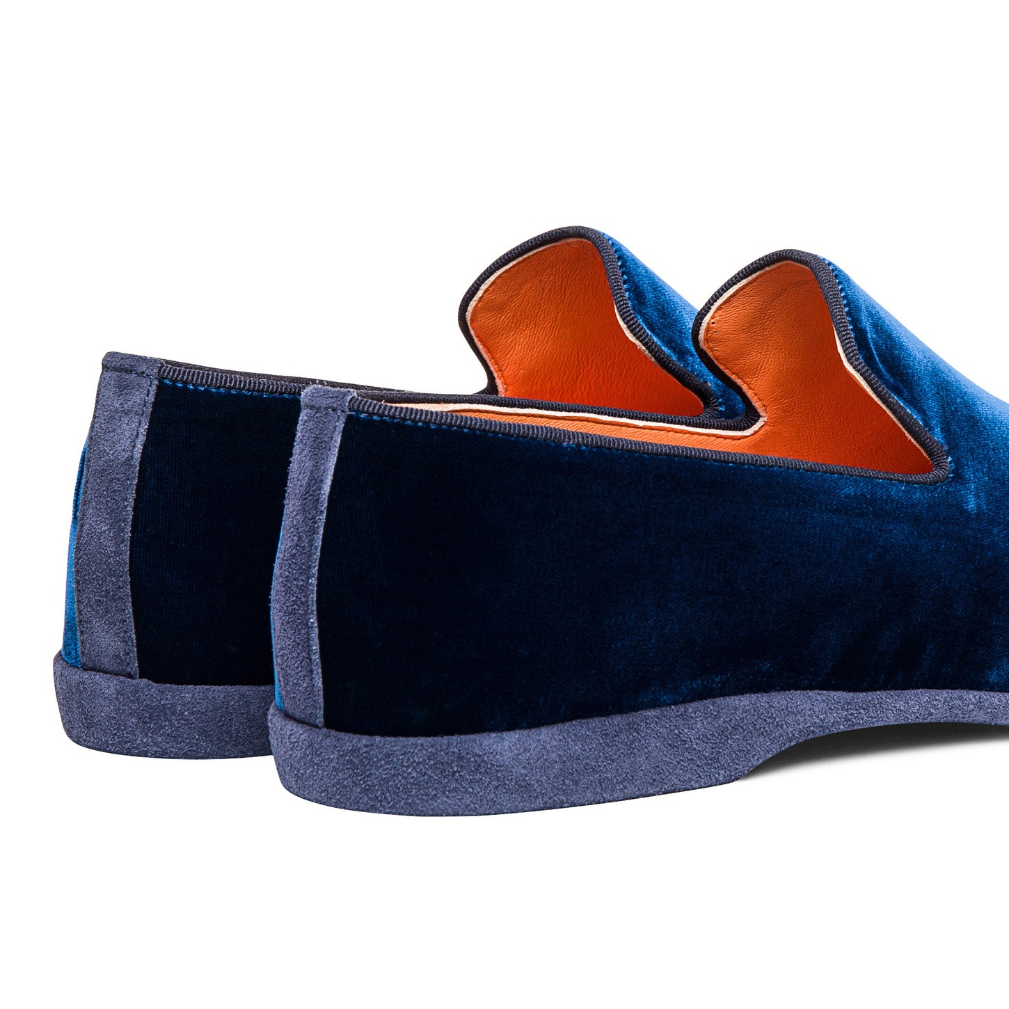 Men's blue velvet slipper - 5