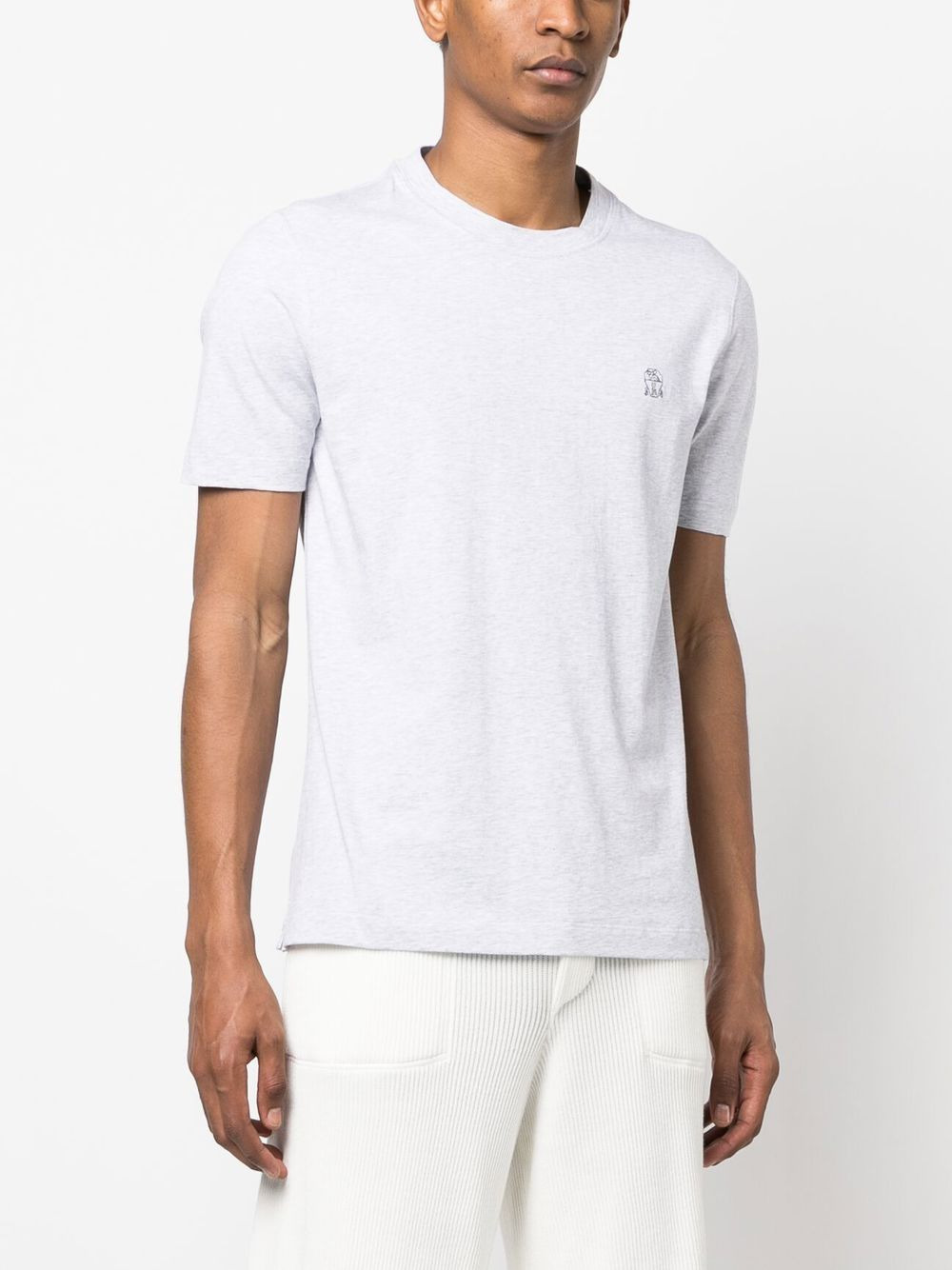 logo-embroidered short-sleeve T-shirt - 3