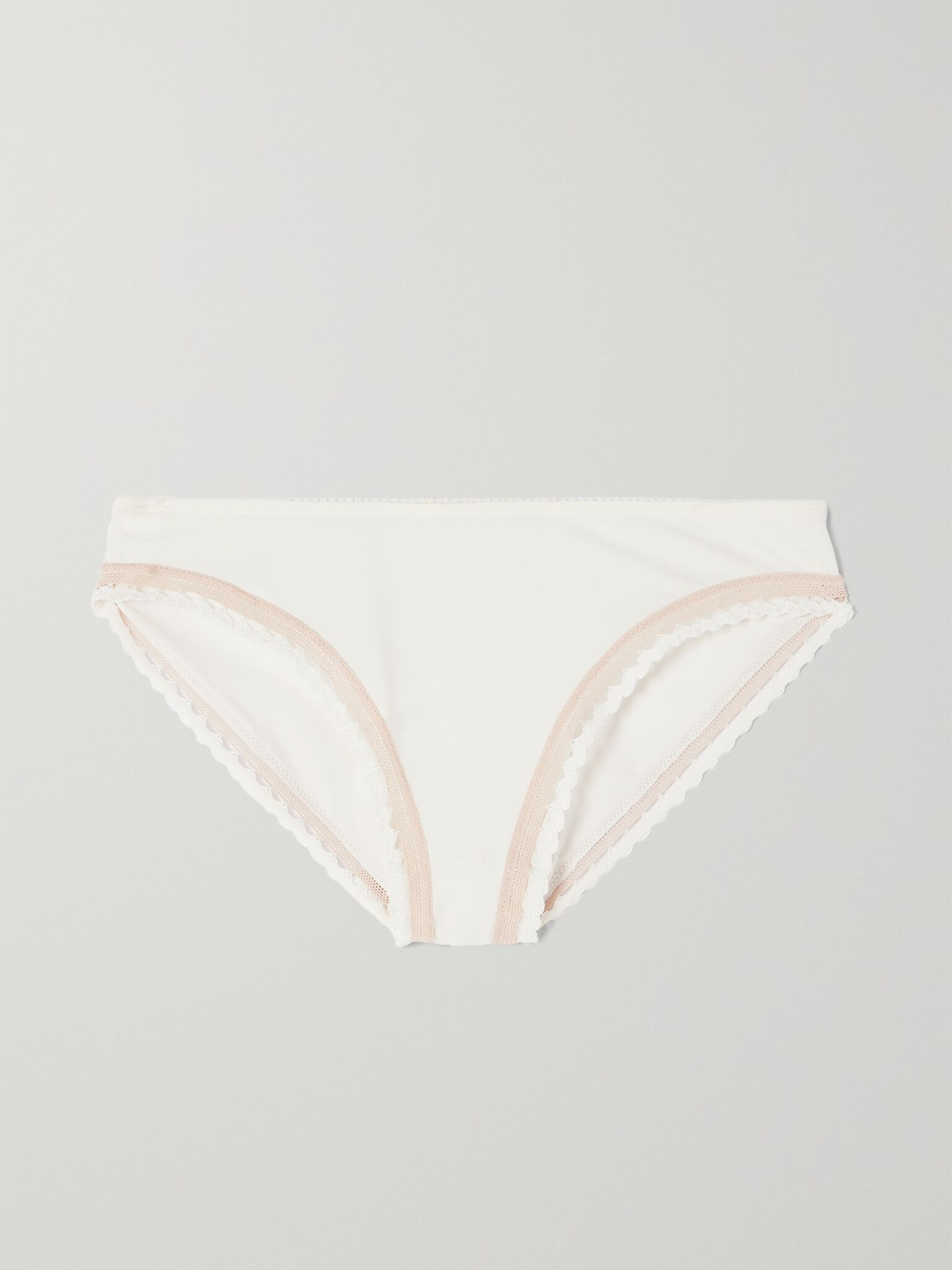Flash crochet-trimmed stretch-jersey briefs White - 1