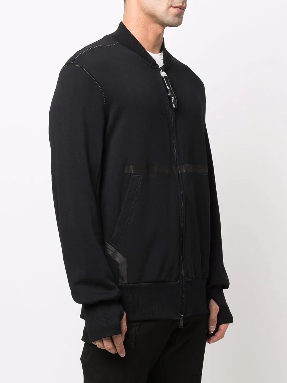 oversize-zip tape sweatshirt - 3