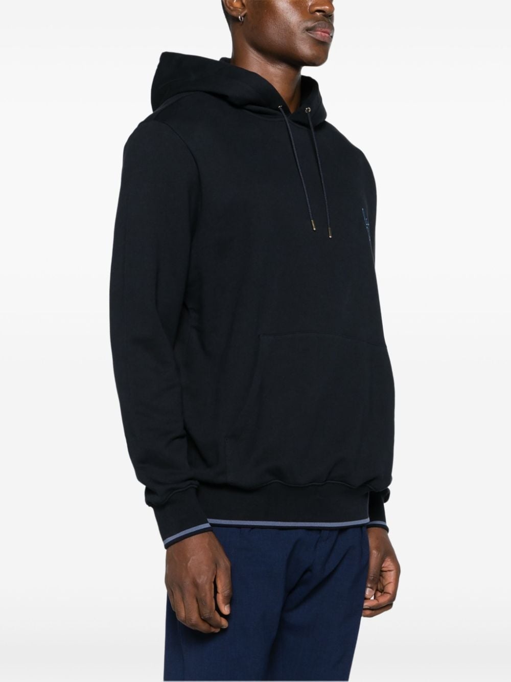 logo-embroidered organic cotton hoodie - 3
