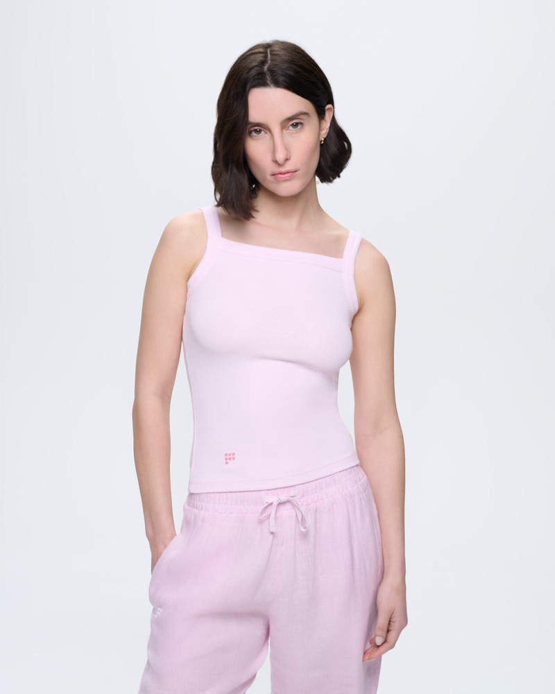 PANGAIA Womens Rib Square Neck Tank Top - Light Lilac outlook