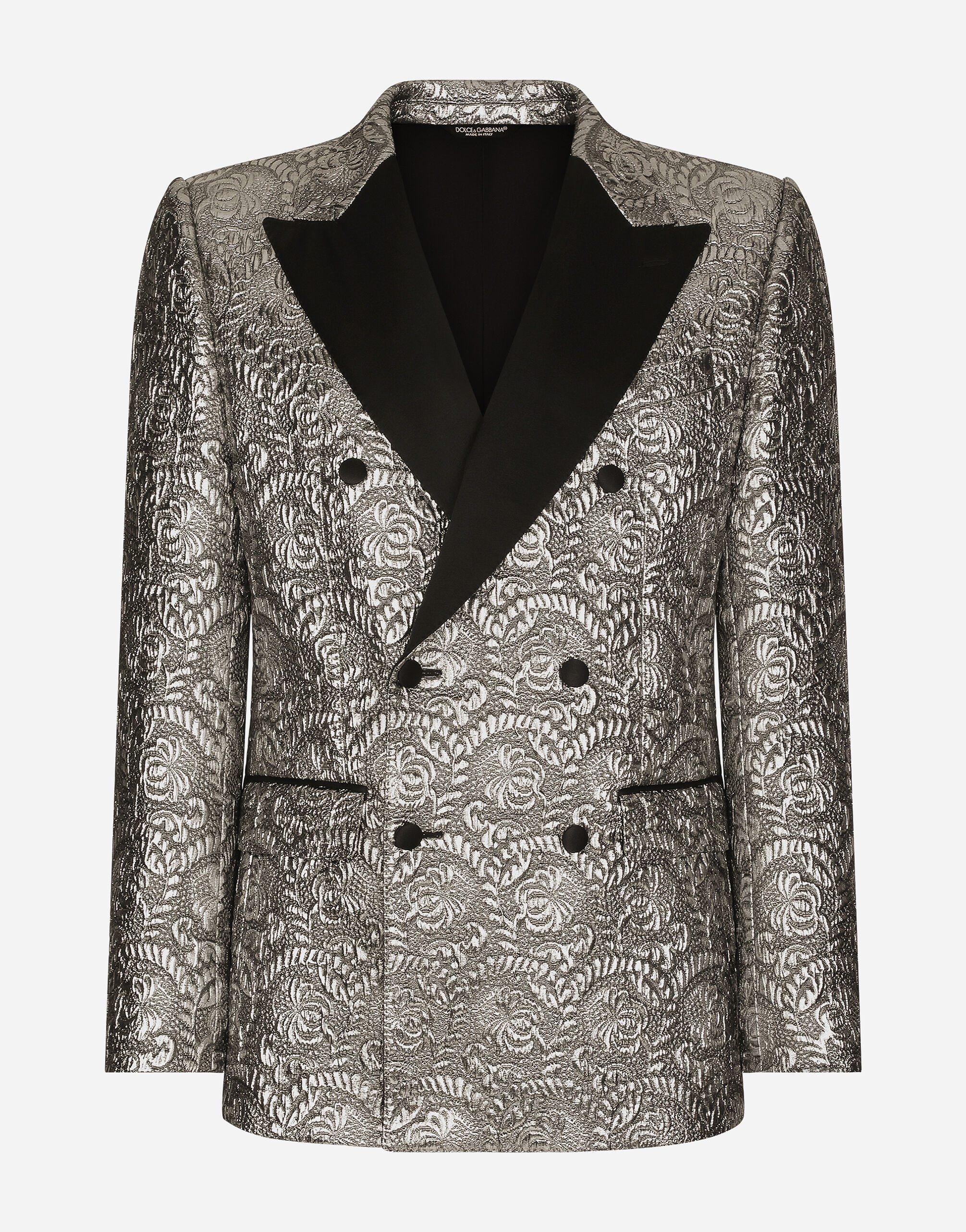 Sicilia double-breasted lamé jacquard tuxedo jacket - 1