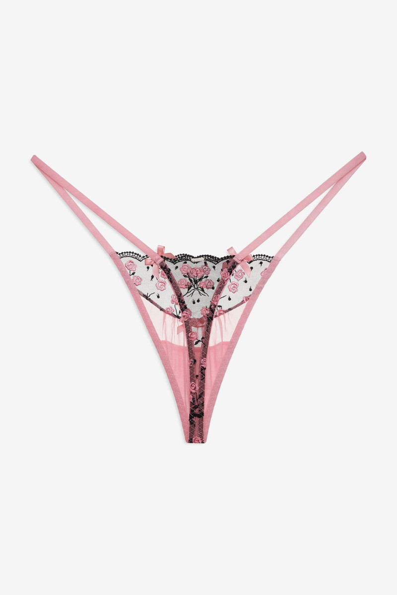 For Love & Lemons Rose Cluster Thong Panty outlook