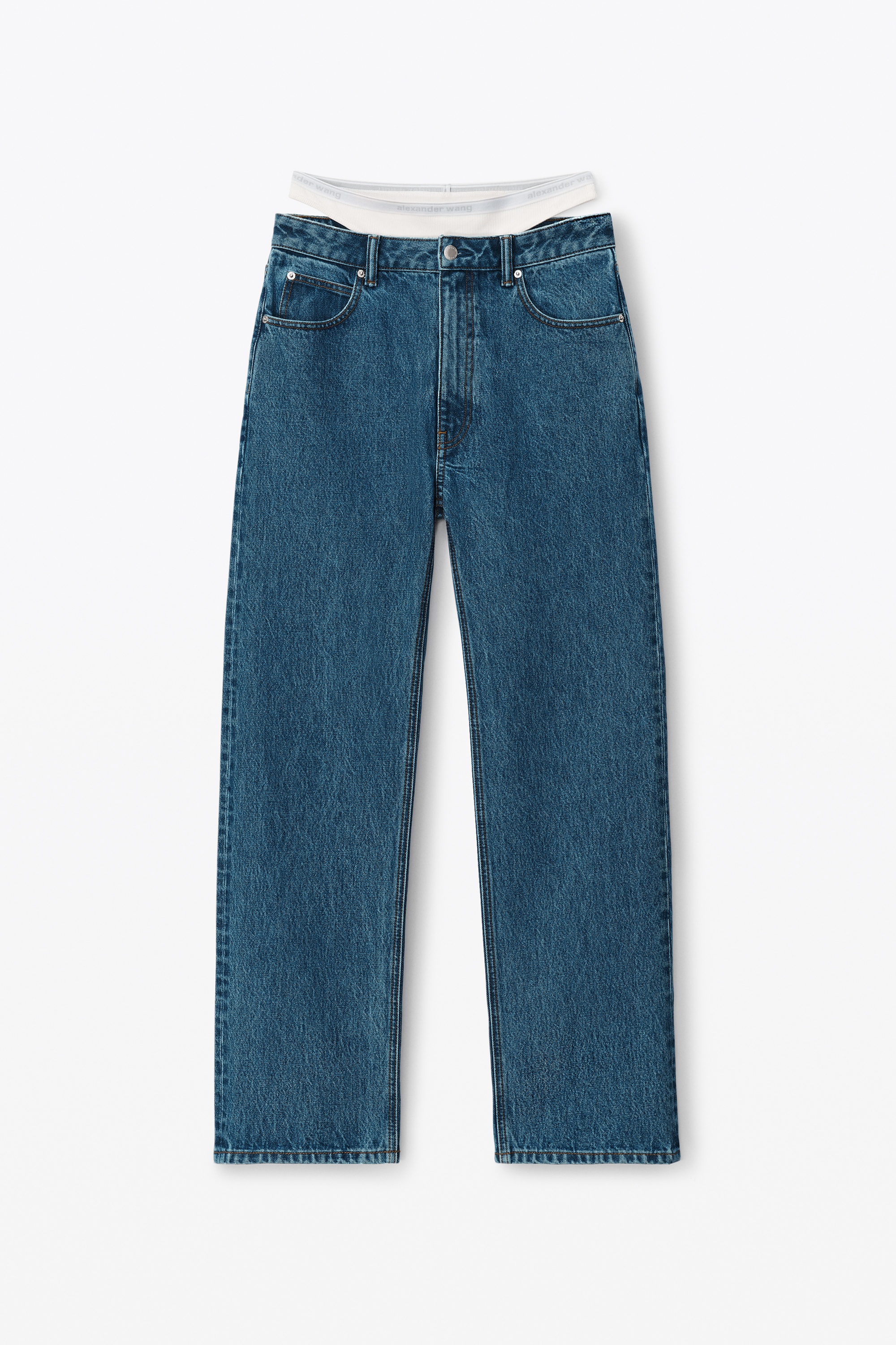 layered loose jean in denim - 1