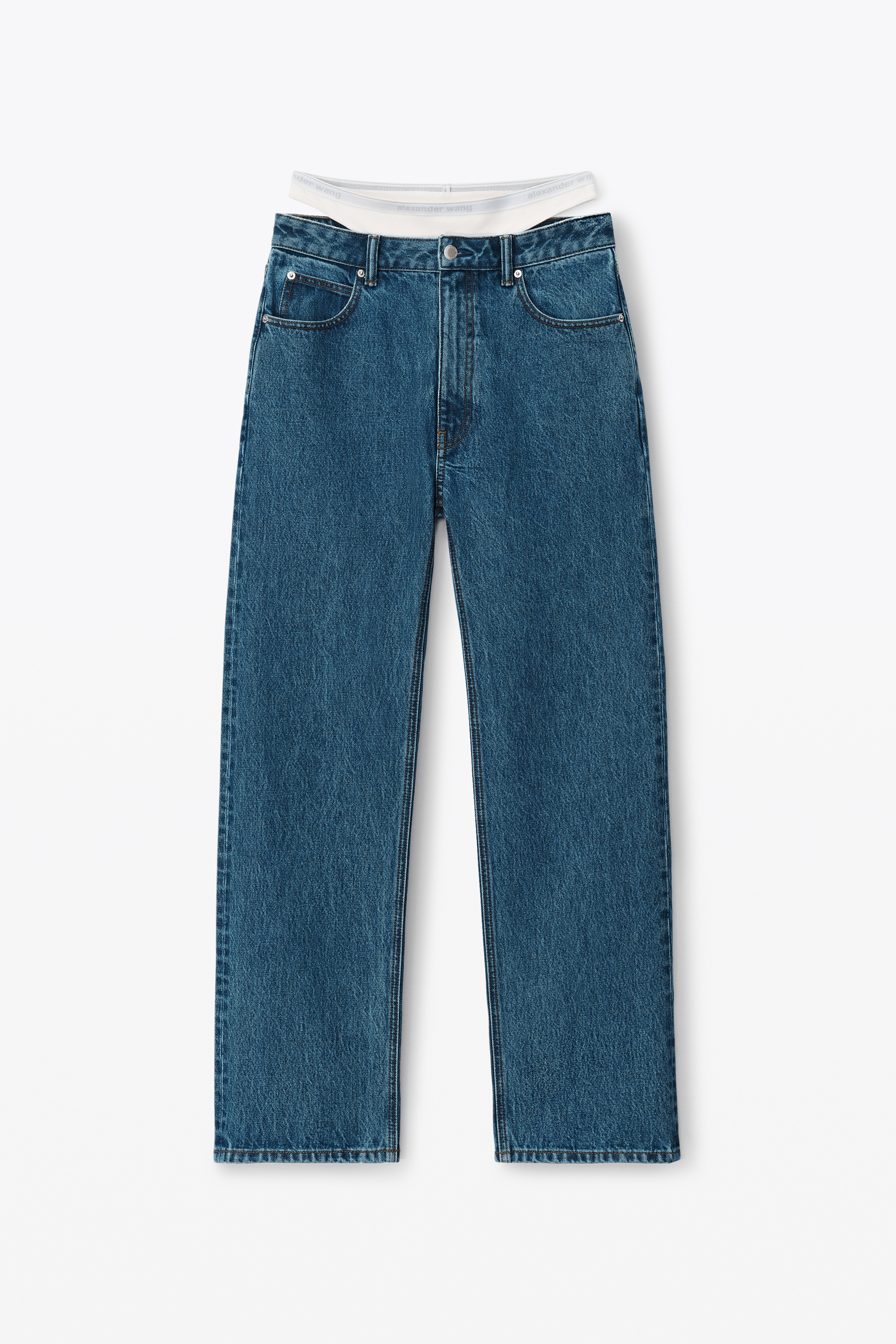 Alexander Wang layered loose jean in denim