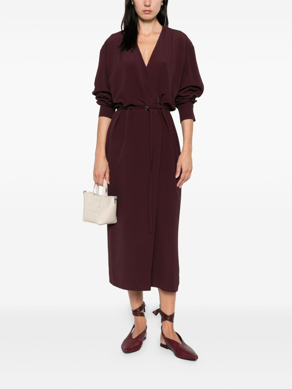 embellished wrap dress - 2