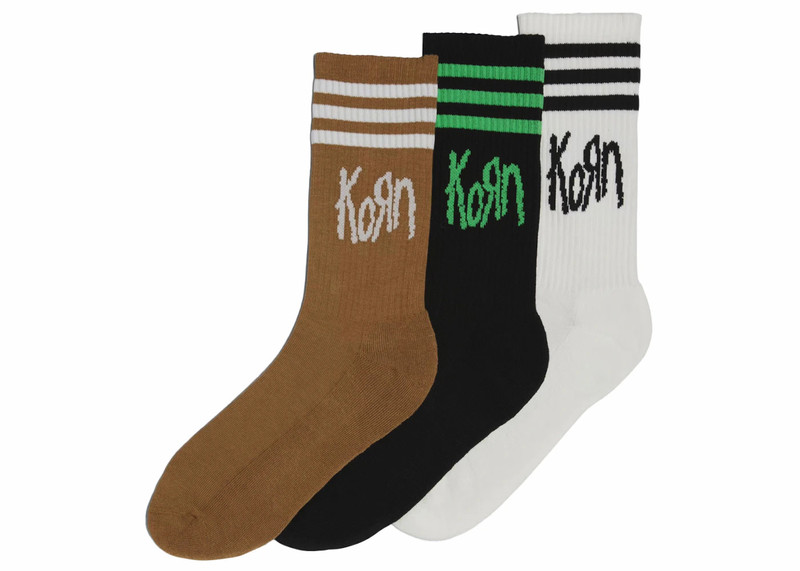 adidas x KoRn Sock Set (3 Pack) Off White/Black/Brown Desert 1