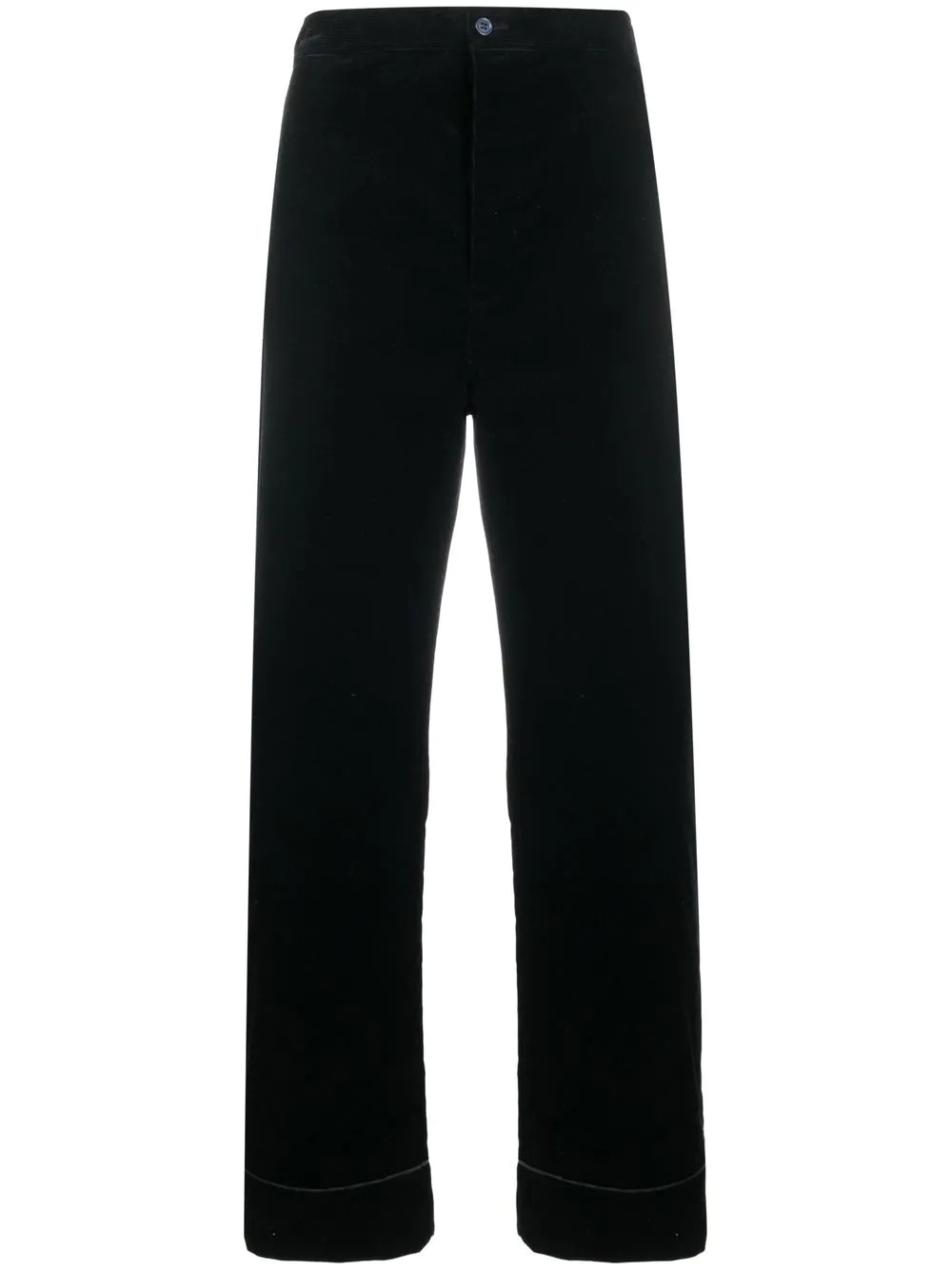 straight-leg velvet trousers - 1