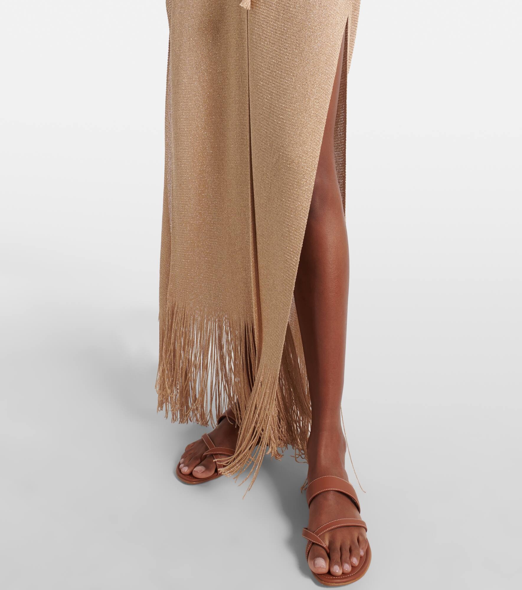 Zarelia fringed lamé kaftan - 5