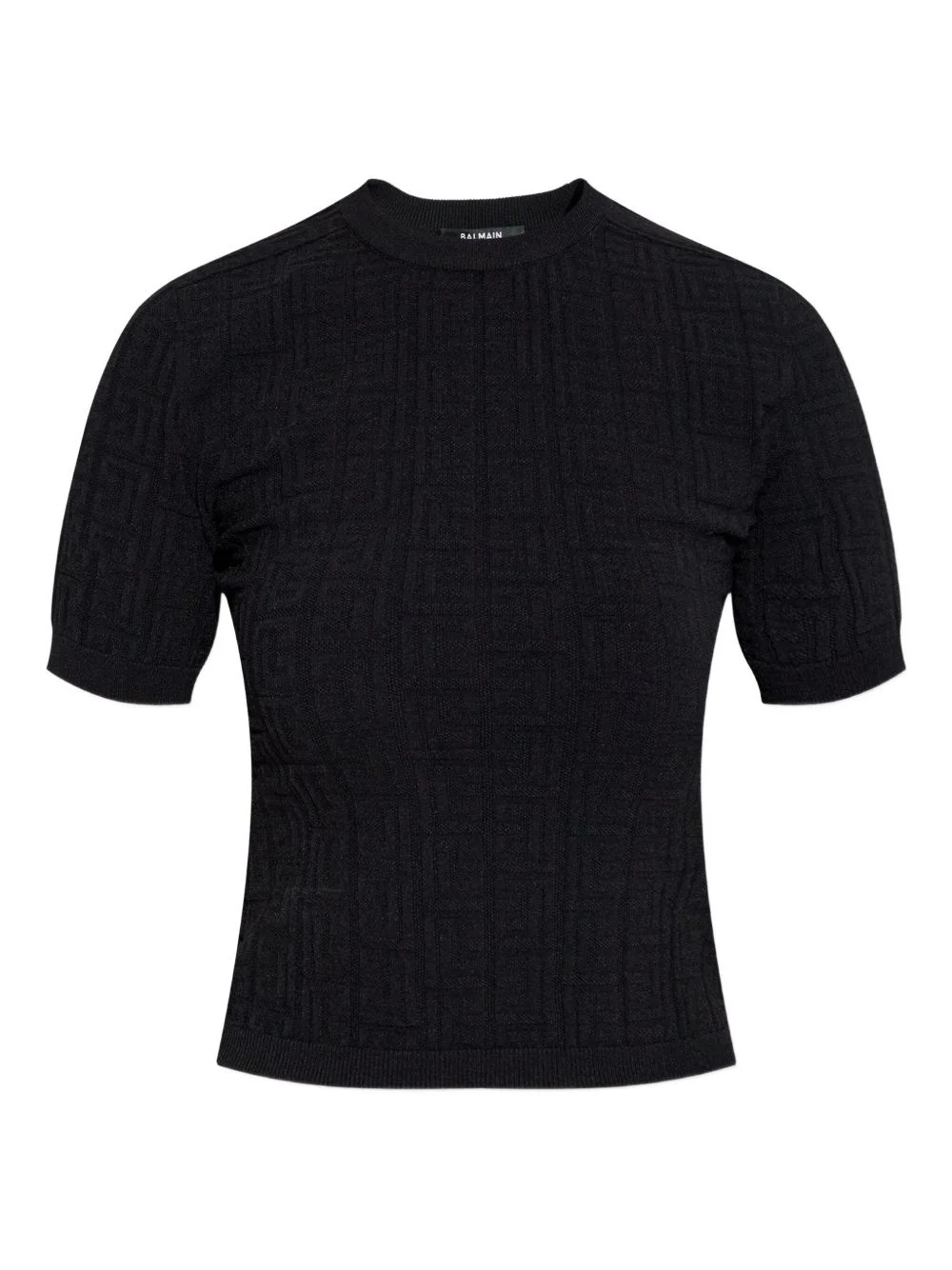 textured short-sleeve T-shirt - 1