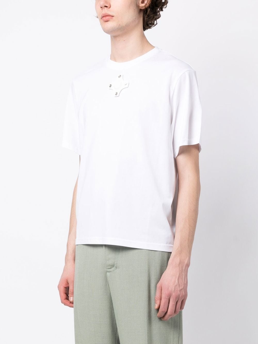 eyelet-detail short-sleeve T-shirt - 3
