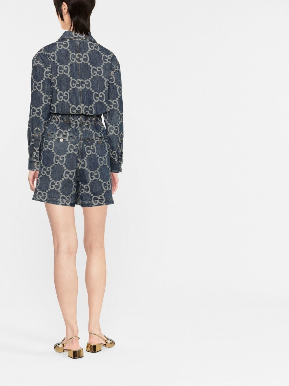 Jumbo GG denim playsuit - 4