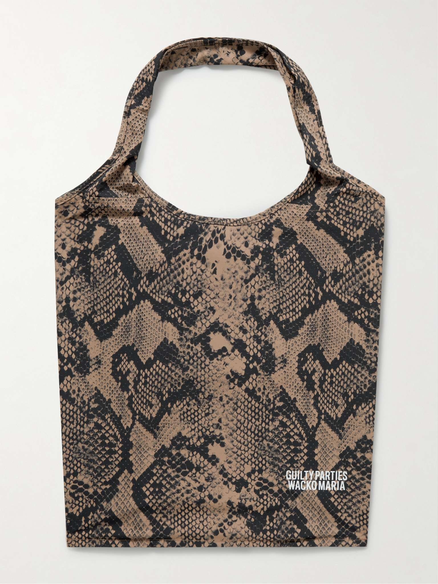 Packable Snake-Print Shell Tote Bag - 1