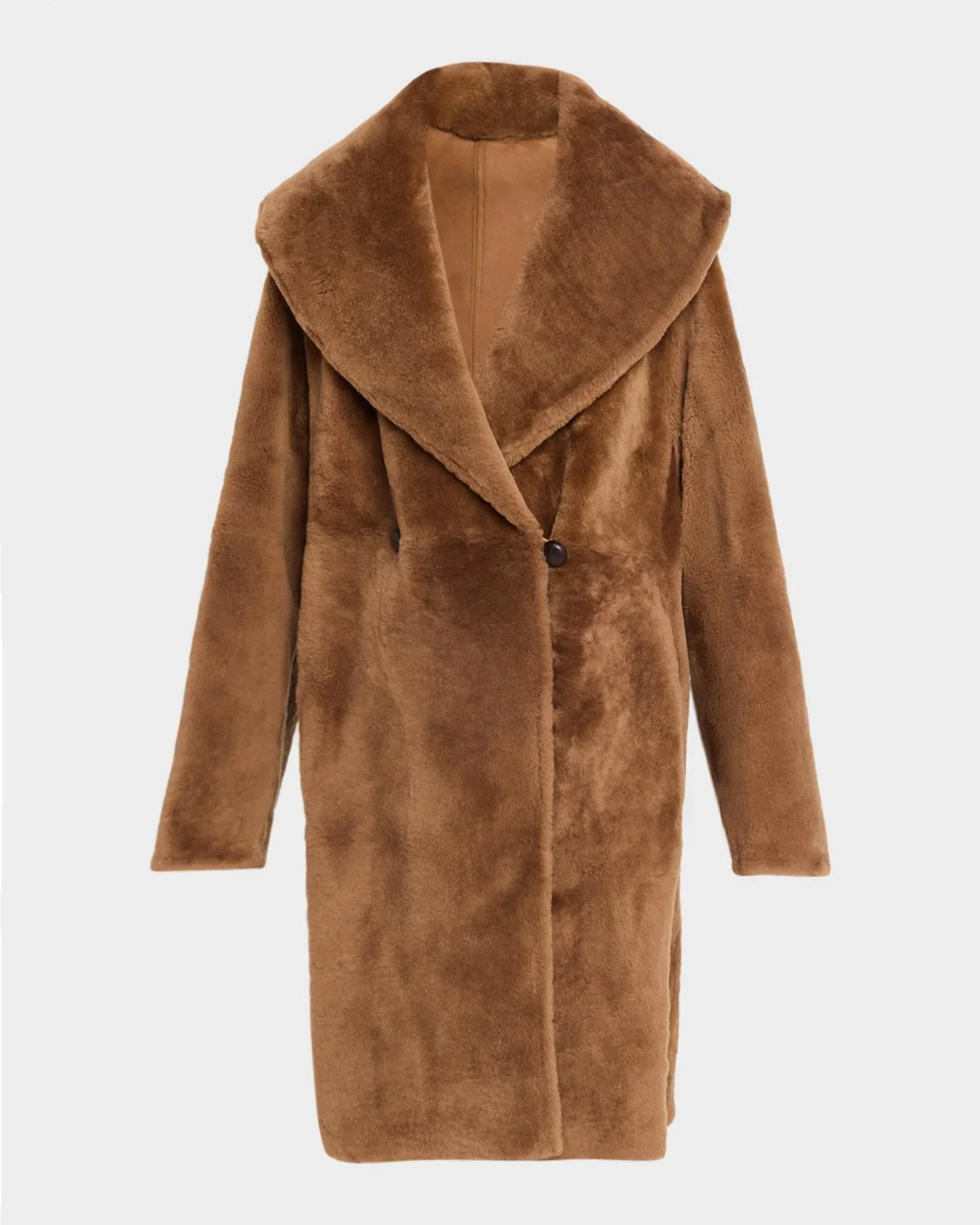 Oversized Reversible Shearling Coat - 1