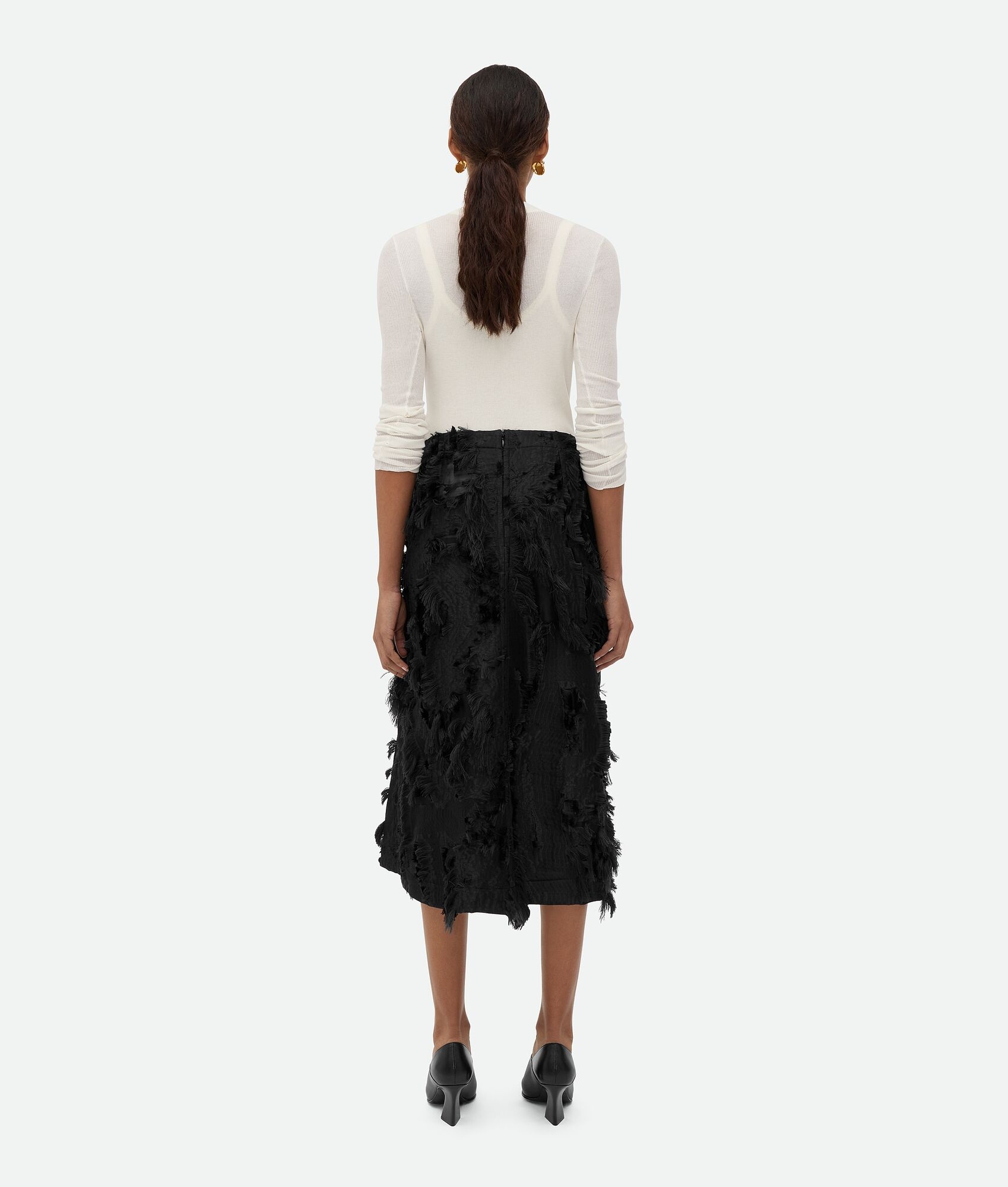 Viscose Fil Coupe Skirt - 3